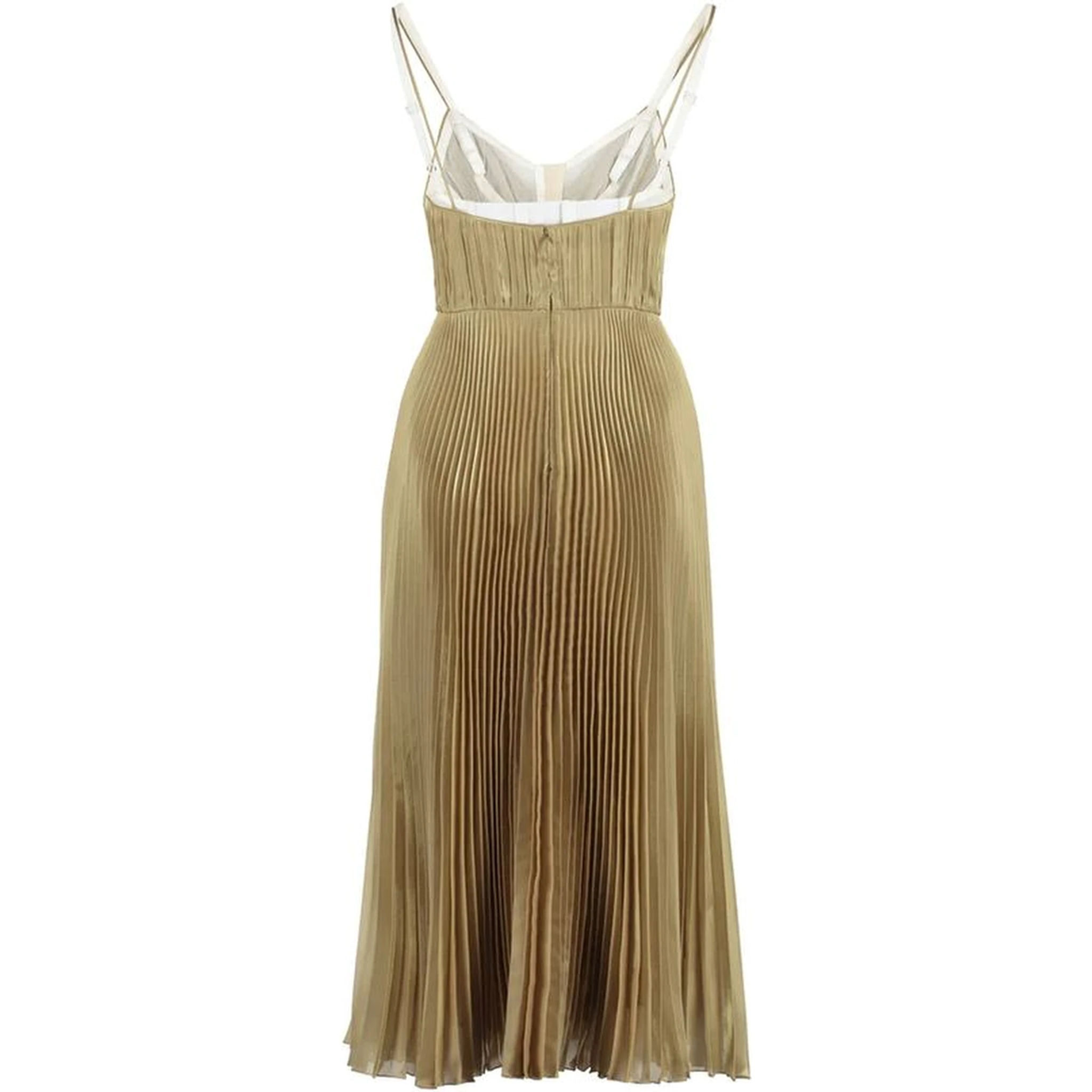 Gold Polyester Casual Dress