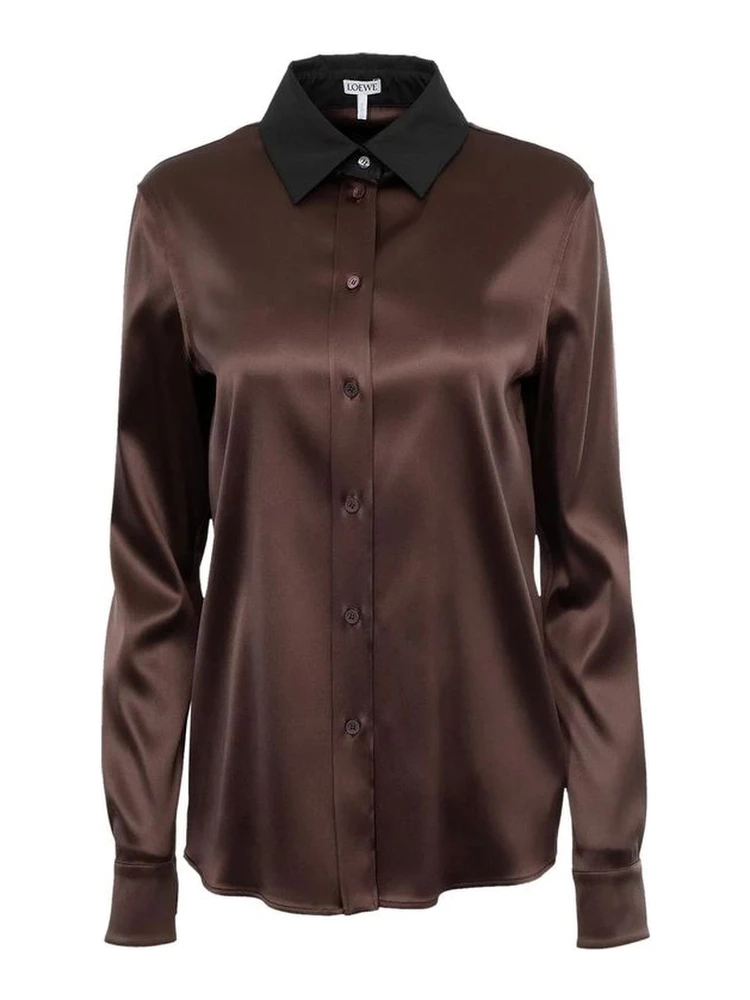 Brown Silk Dress Shirt