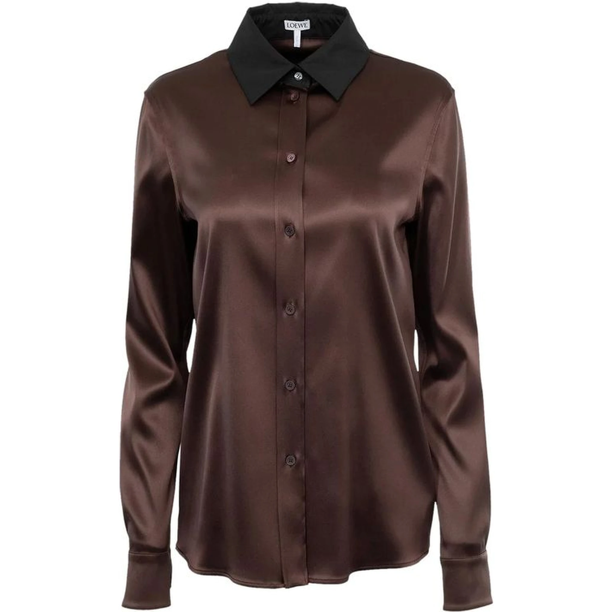 Brown Silk Dress Shirt