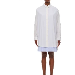 فستان قطني أبيض كاجوال