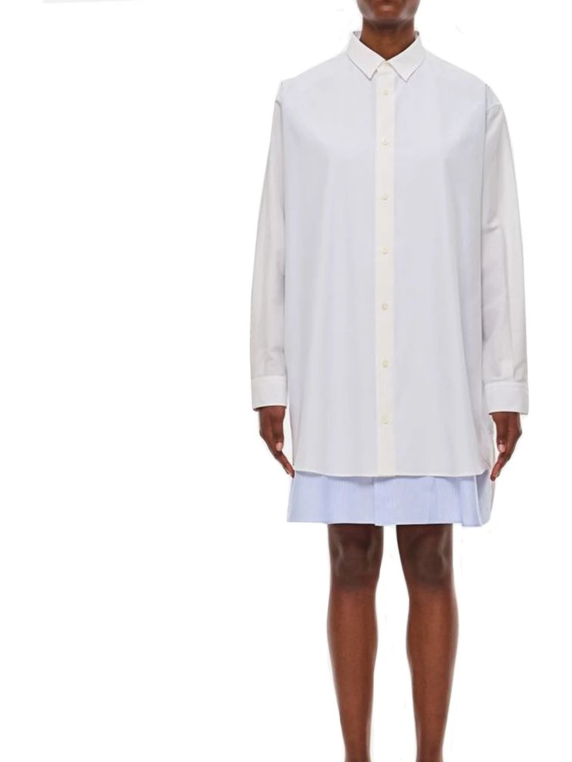 فستان قطني أبيض كاجوال