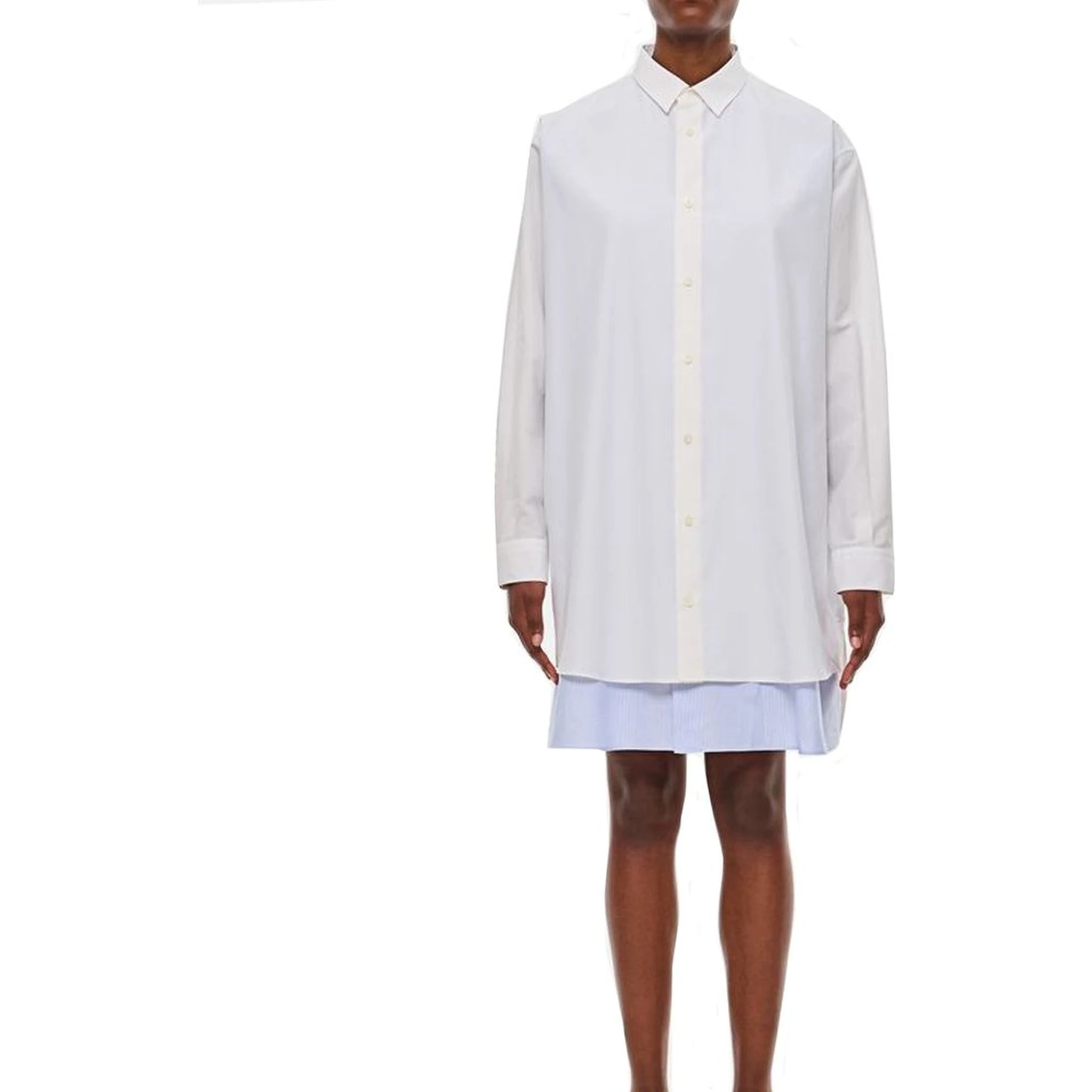 فستان قطني أبيض كاجوال