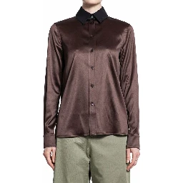 Brown Silk Dress Shirt