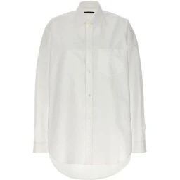 قميص أبيض من القطن