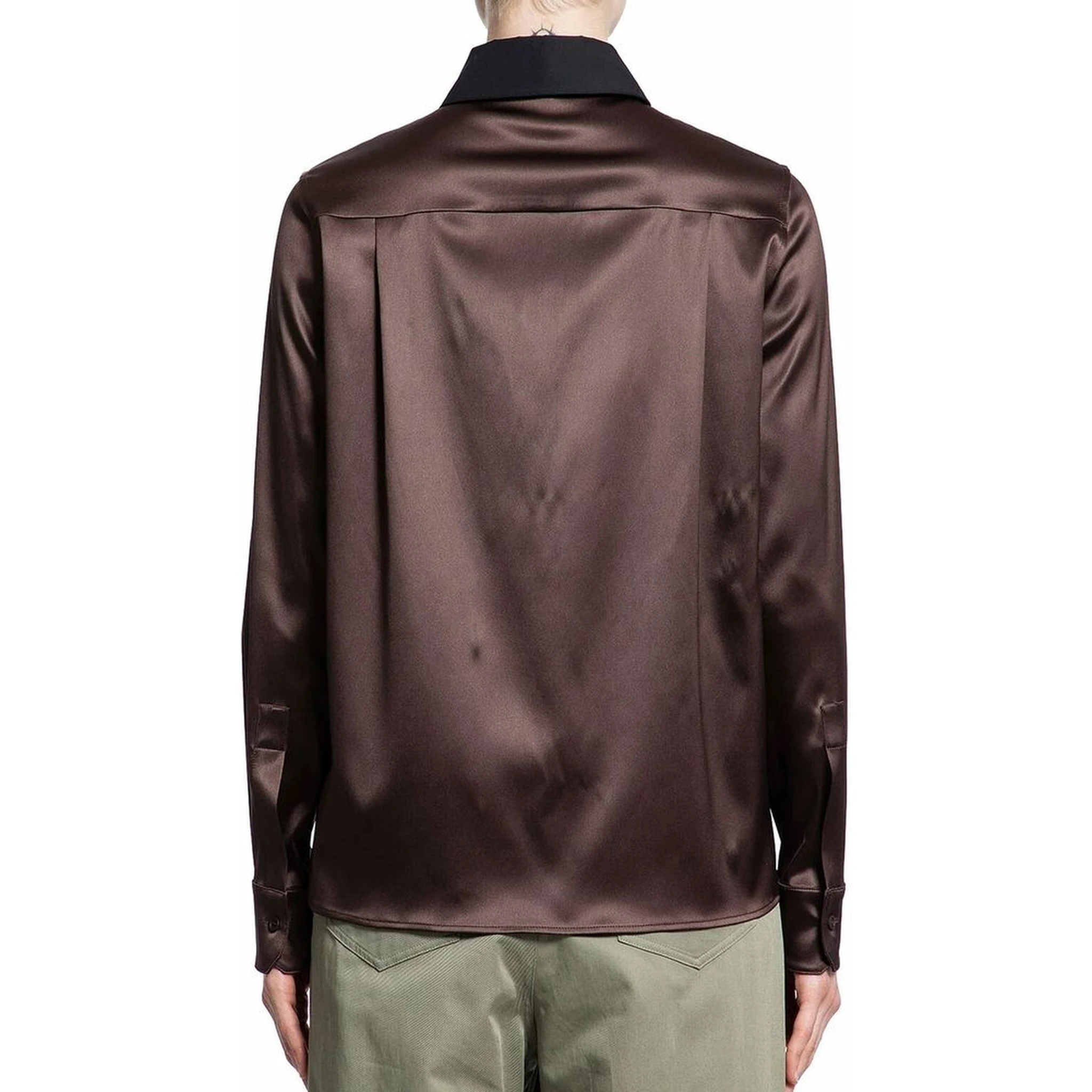 Brown Silk Dress Shirt