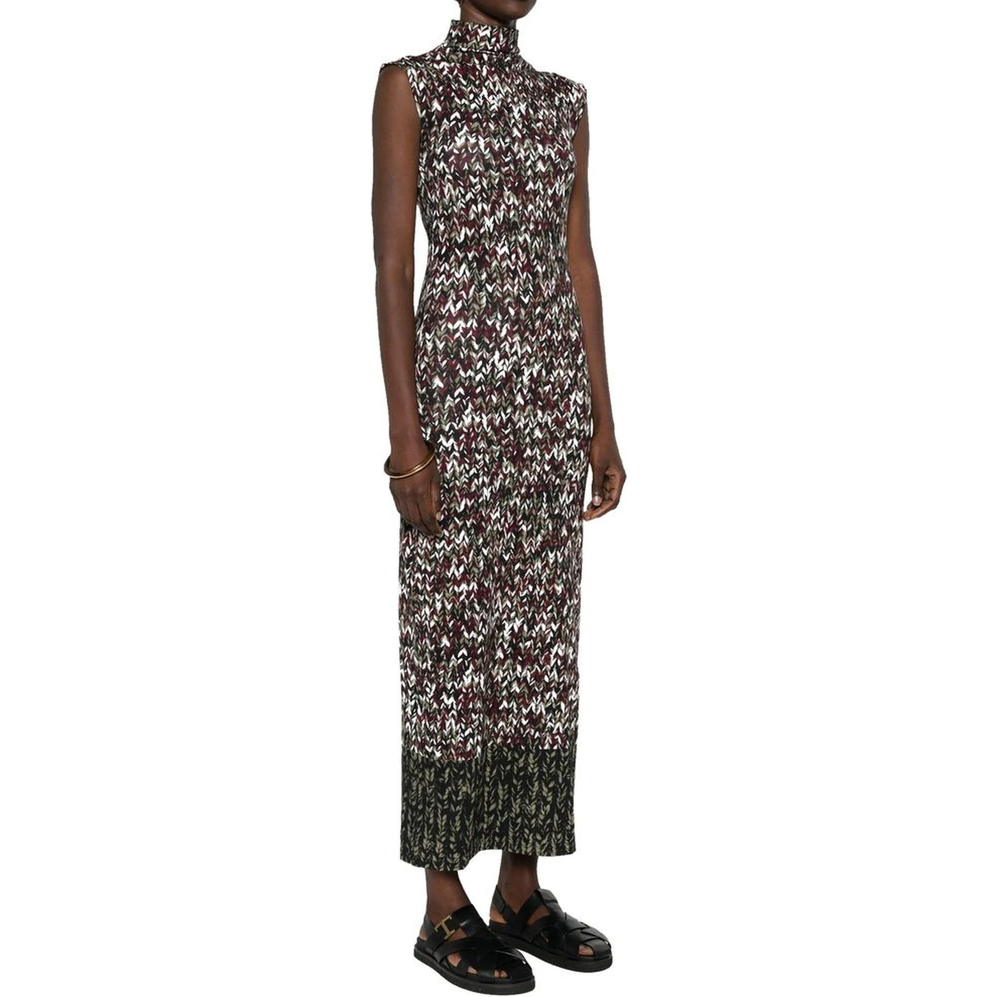 فستان قطني ثنائي اللون كاجوال