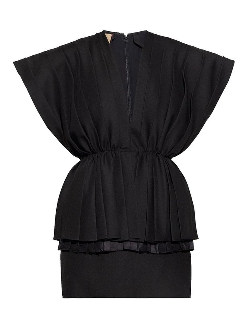 Black Wool Casual Dress