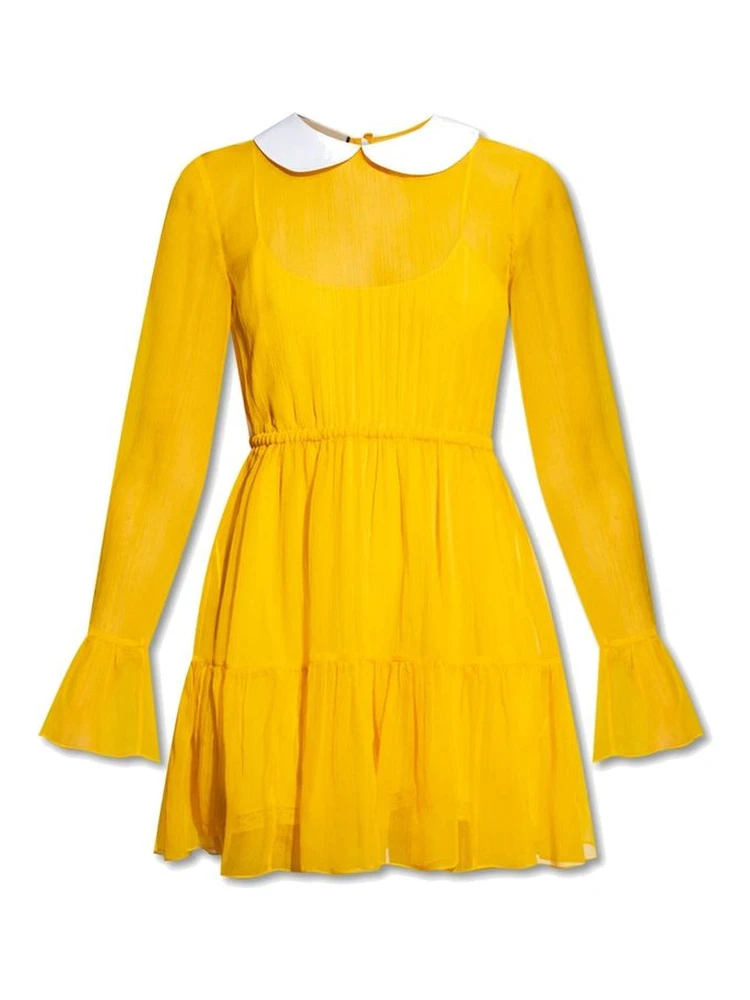 Bicolor Acetate Casual Dress