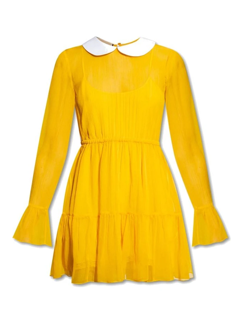 Bicolor Acetate Casual Dress