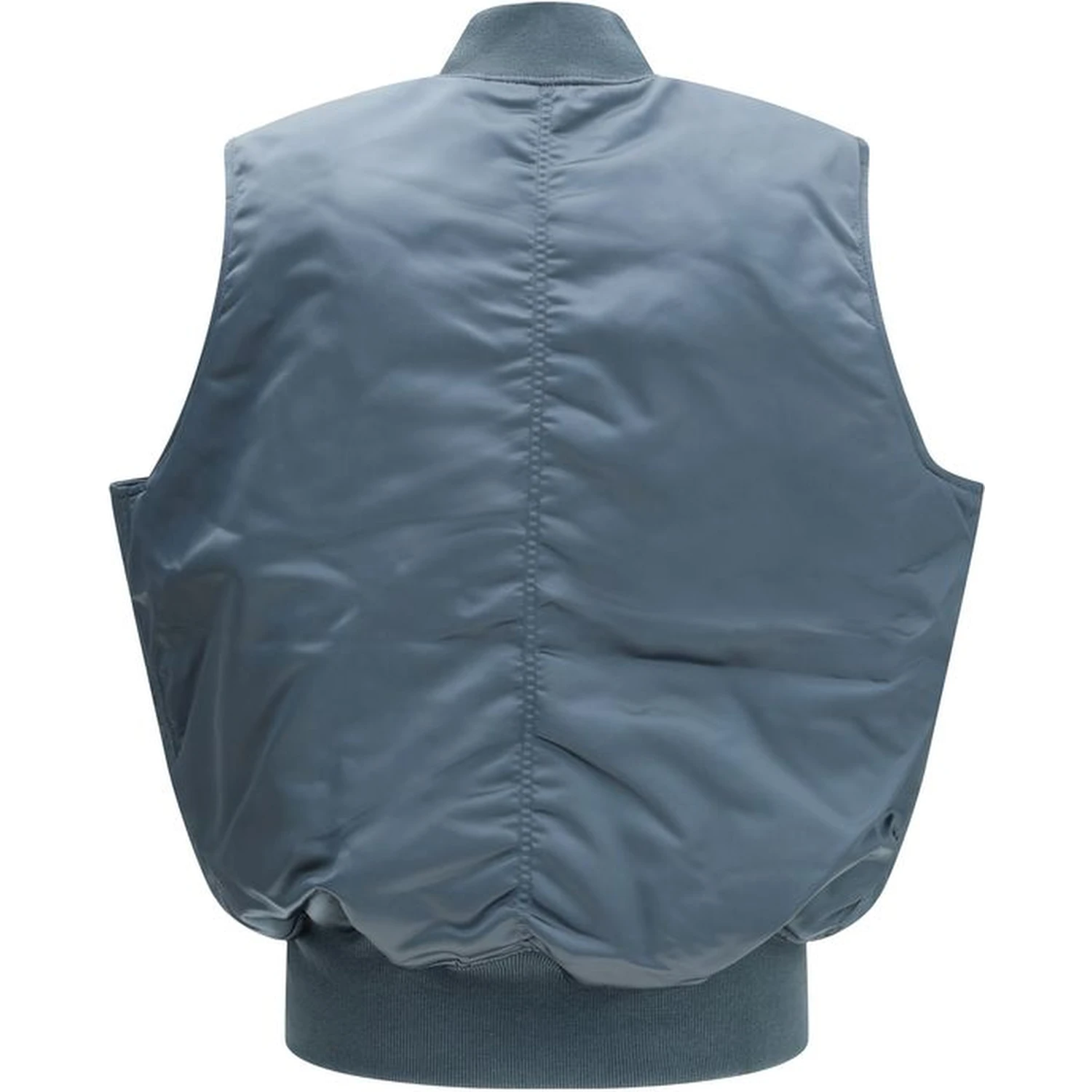 Blue Nylon Sleveless Jacket