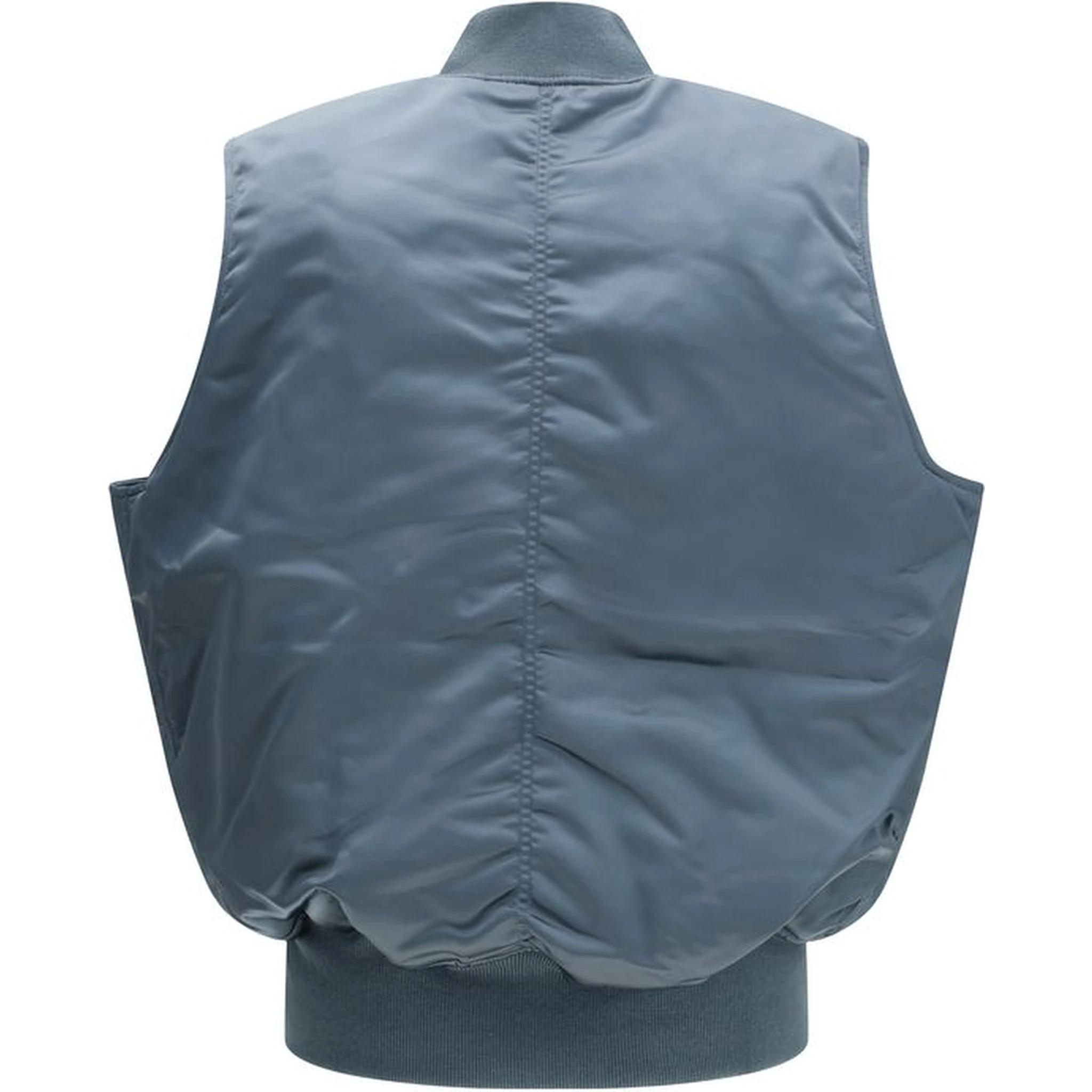 Blue Nylon Sleveless Jacket
