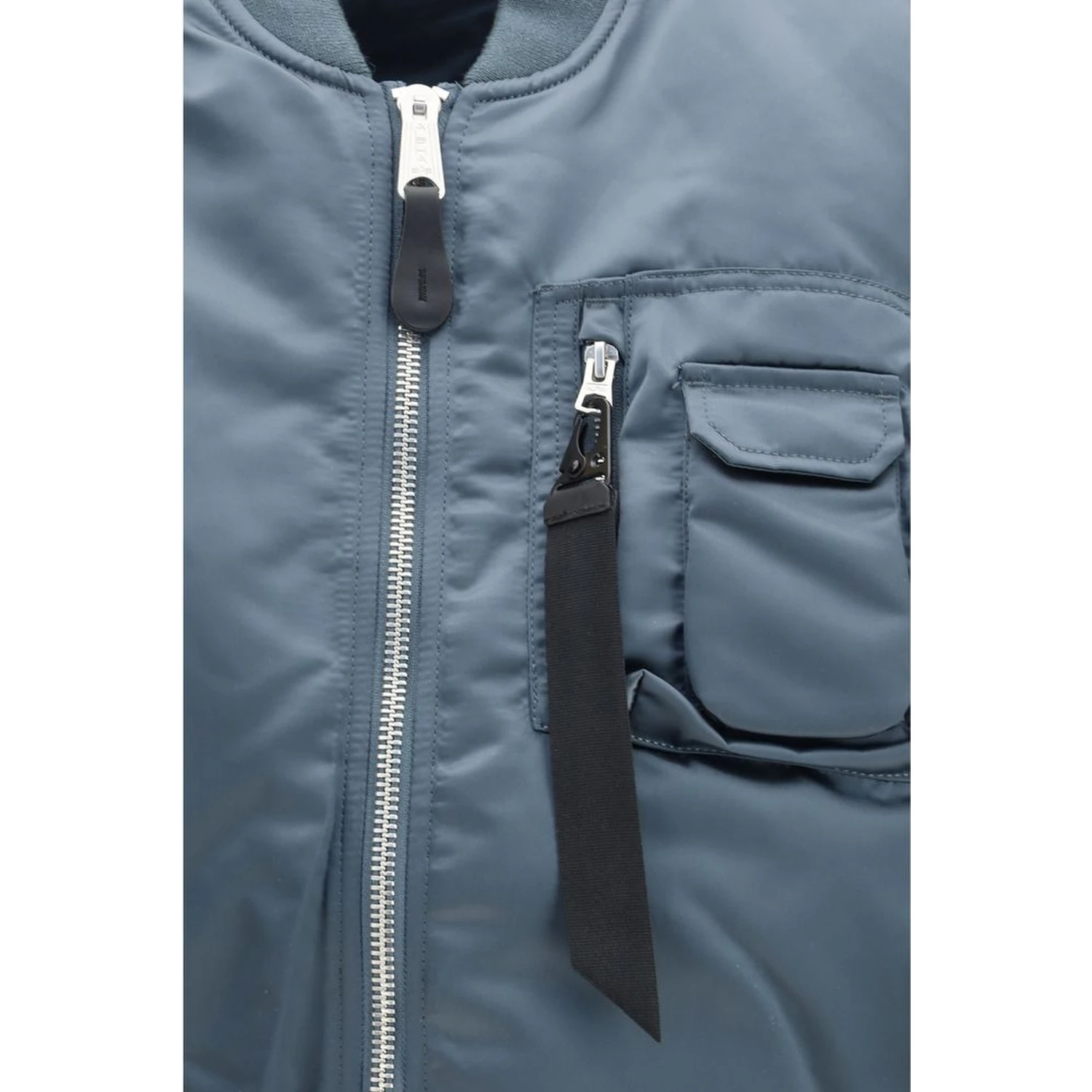 Blue Nylon Sleveless Jacket