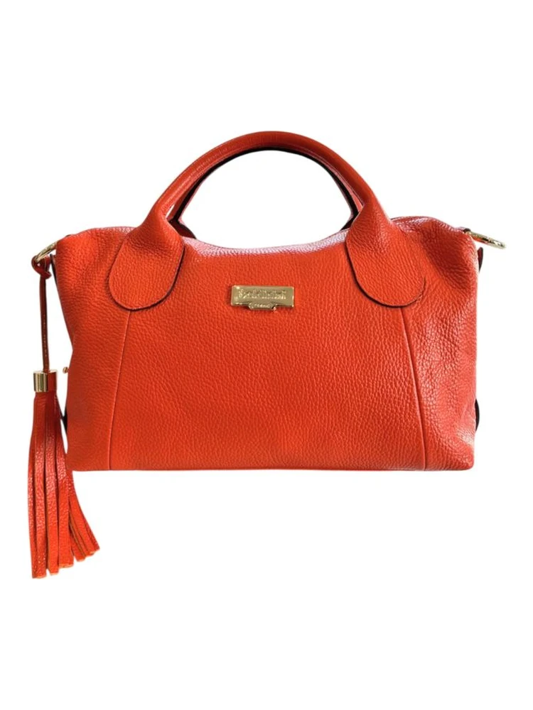 Orange Cowhide Shoulder Bag