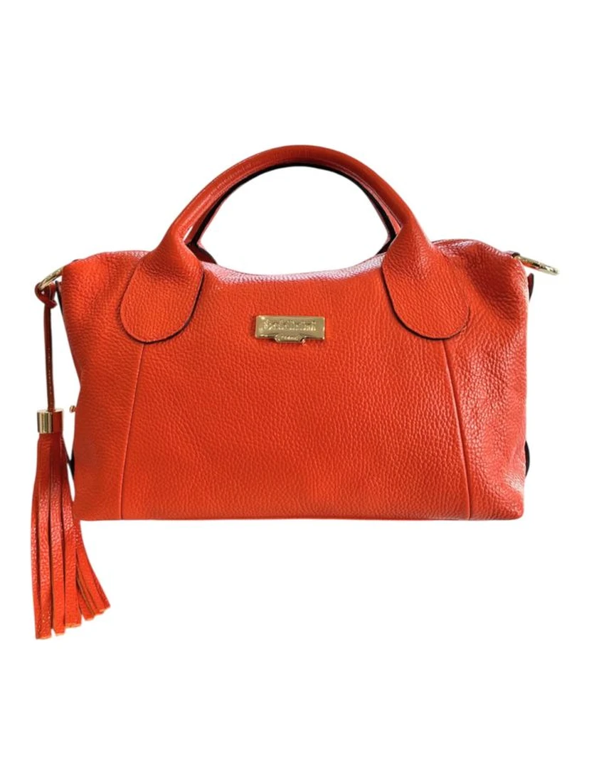 Orange Cowhide Shoulder Bag