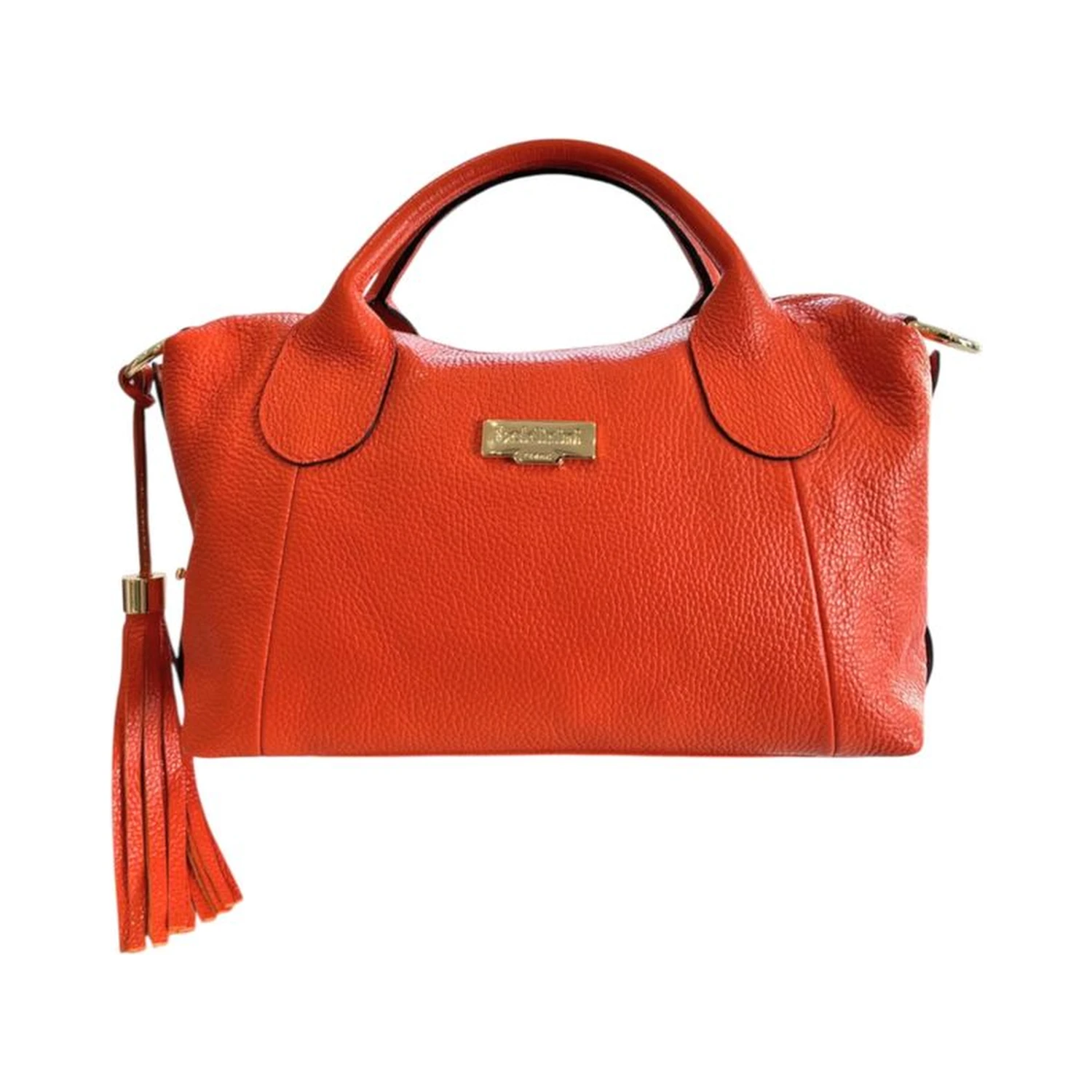 Orange Cowhide Shoulder Bag
