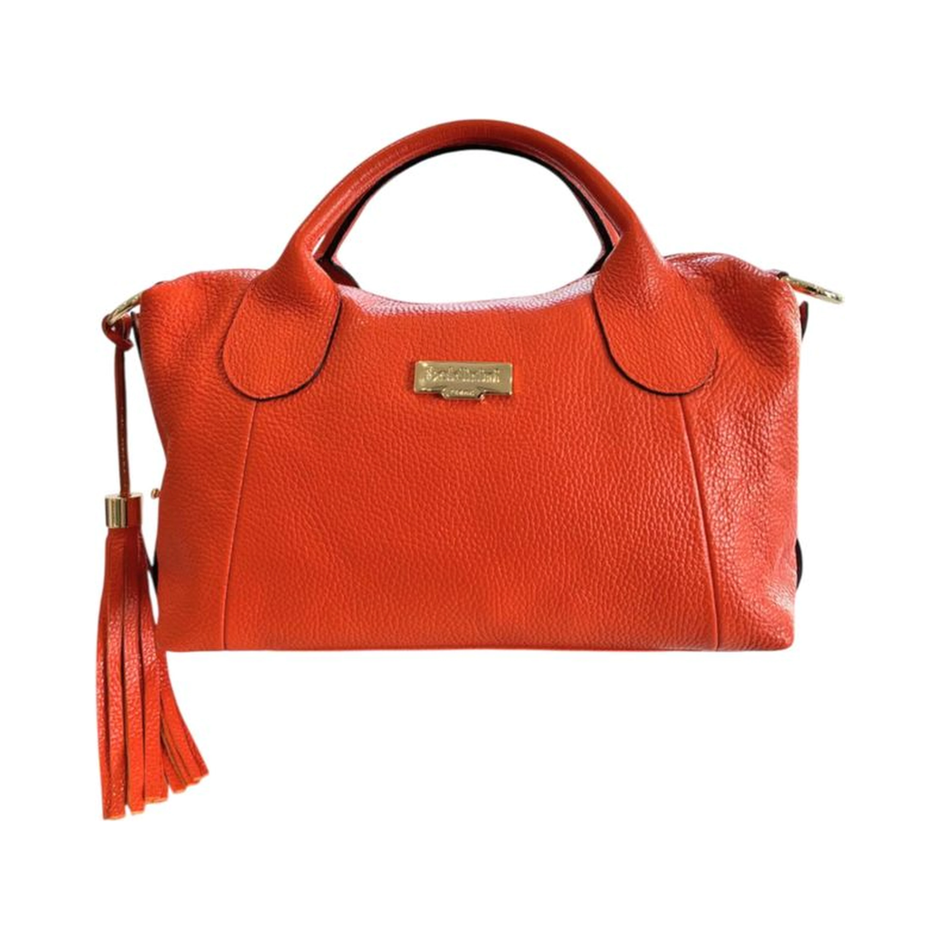Orange Cowhide Shoulder Bag