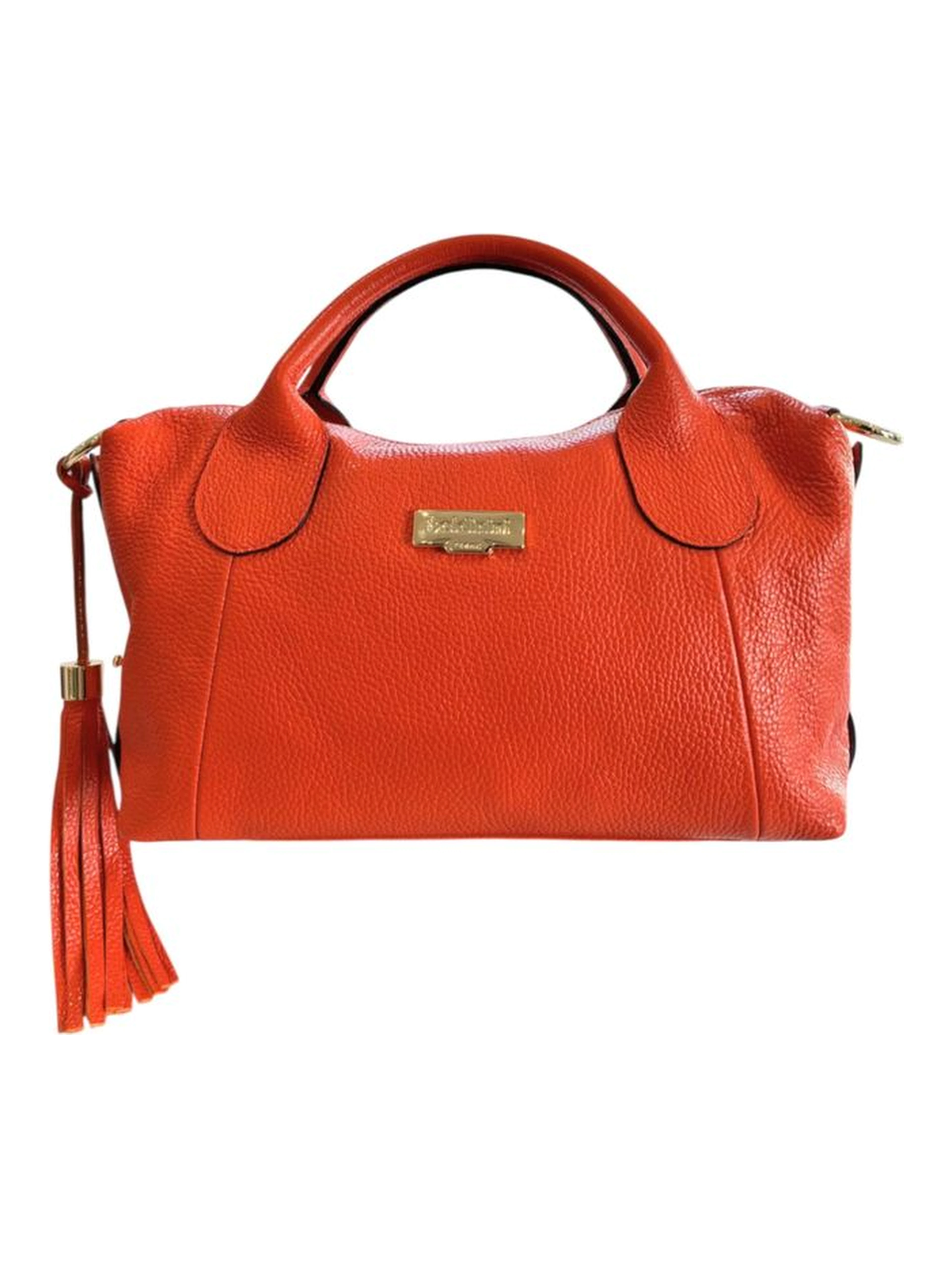 Orange Cowhide Shoulder Bag