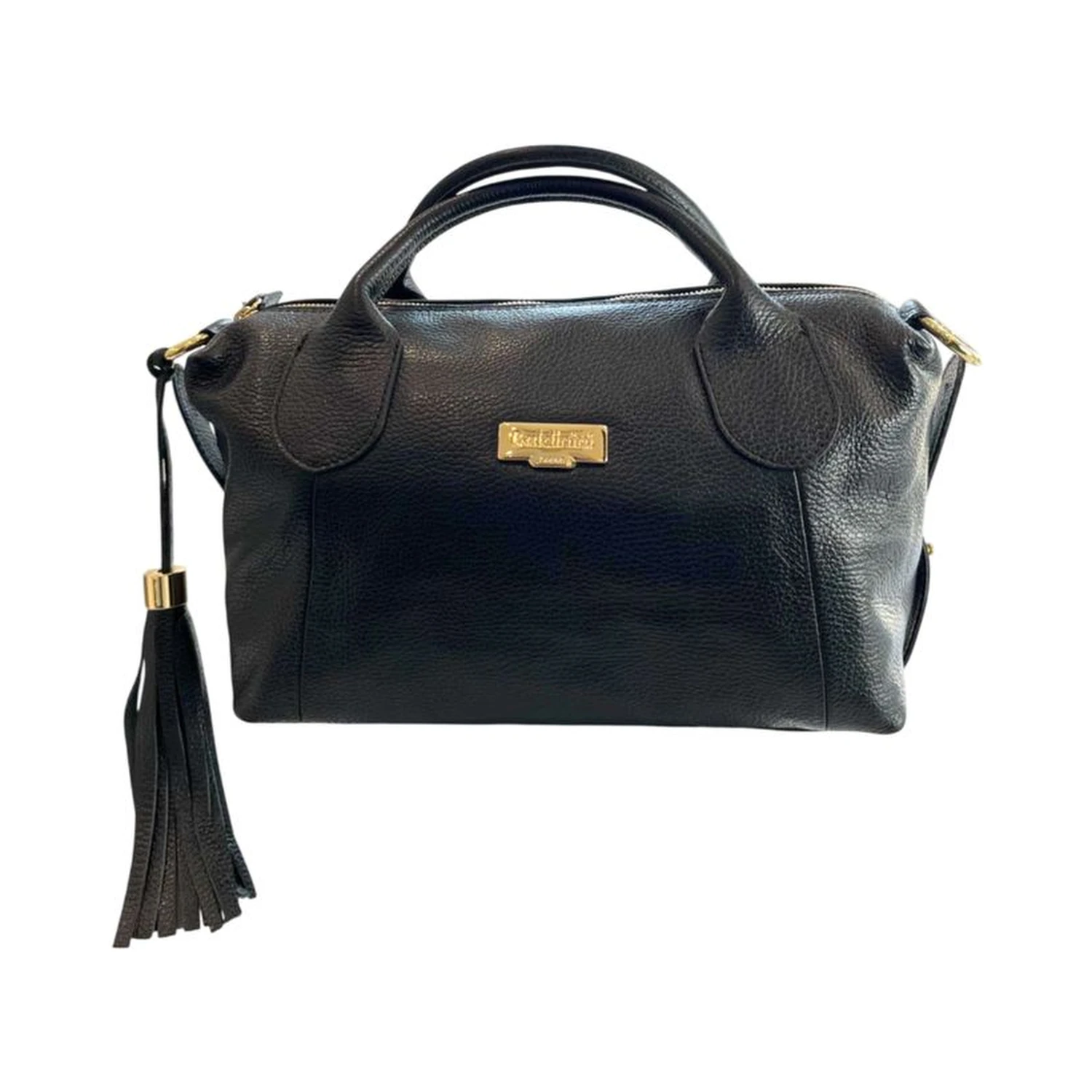 Black Cowhide Shoulder Bag