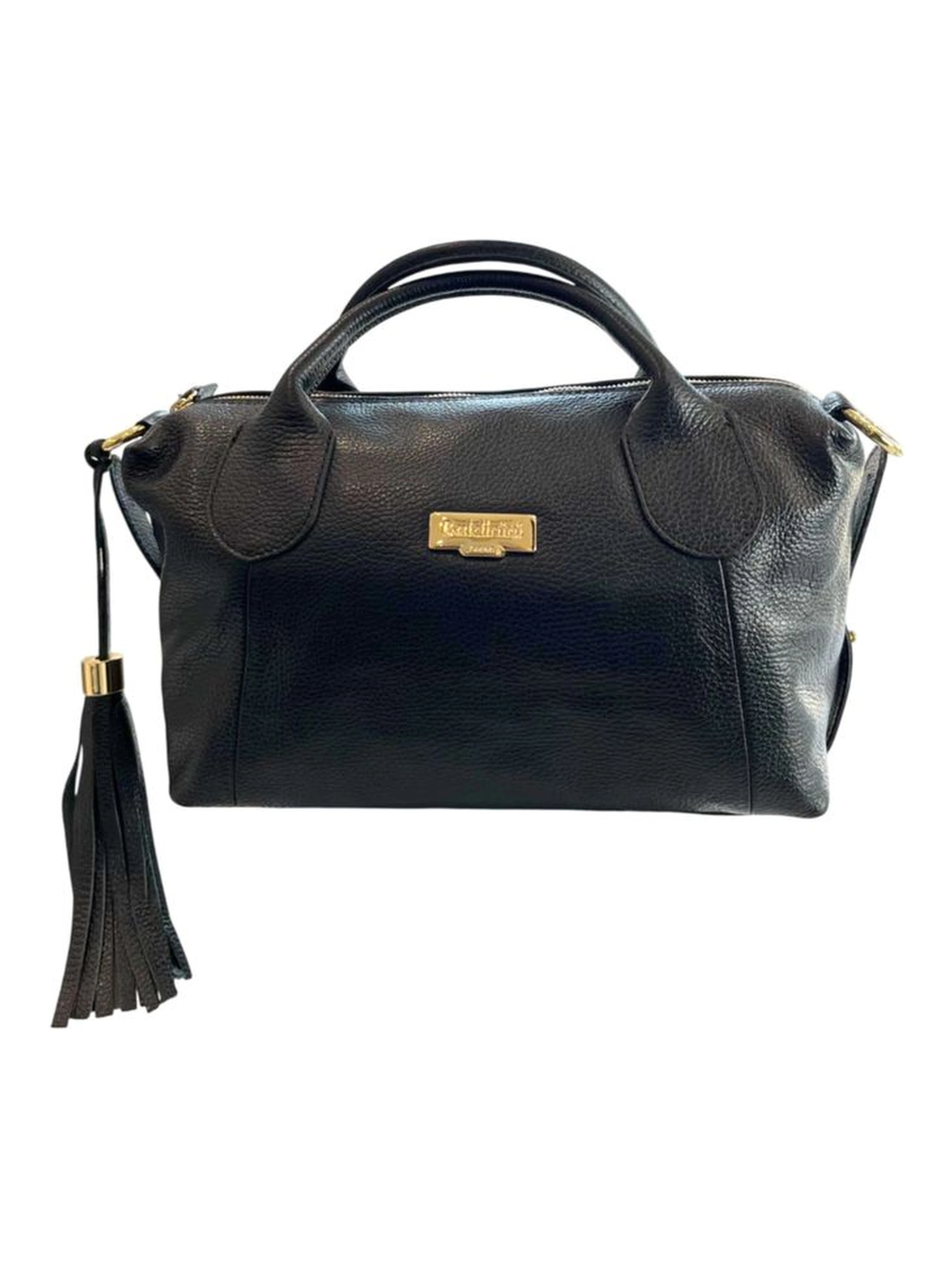 Black Cowhide Shoulder Bag