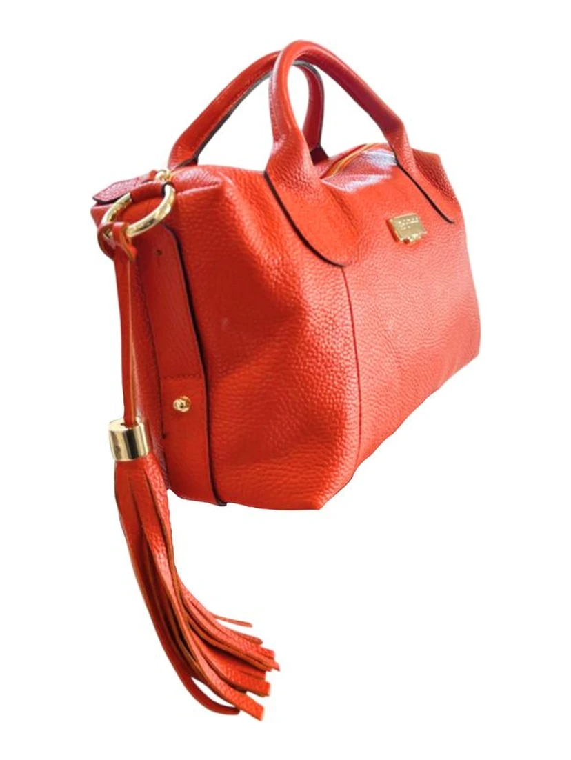 Orange Cowhide Shoulder Bag
