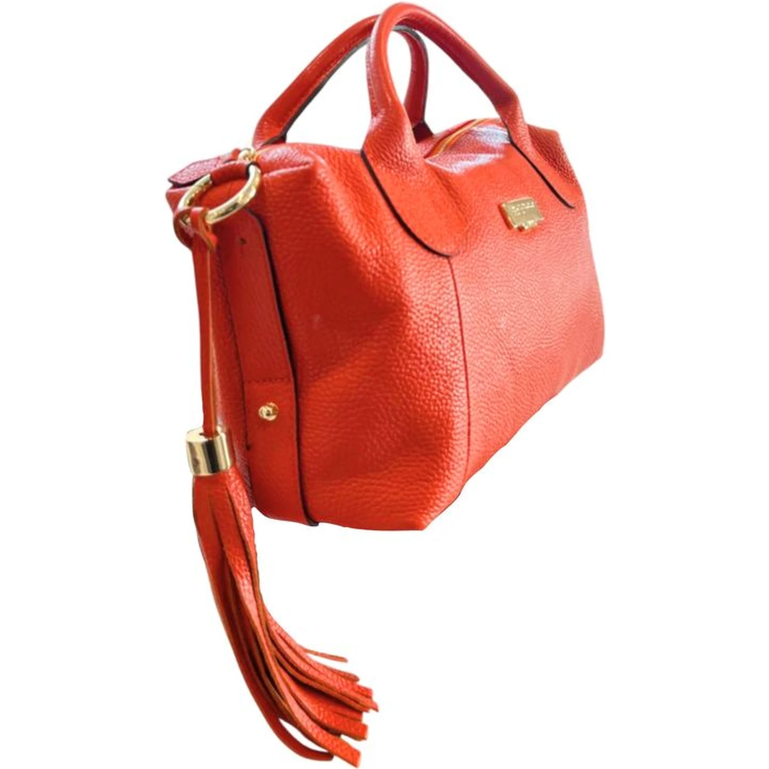 Orange Cowhide Shoulder Bag