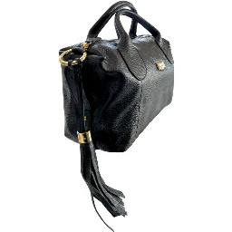 Black Cowhide Shoulder Bag