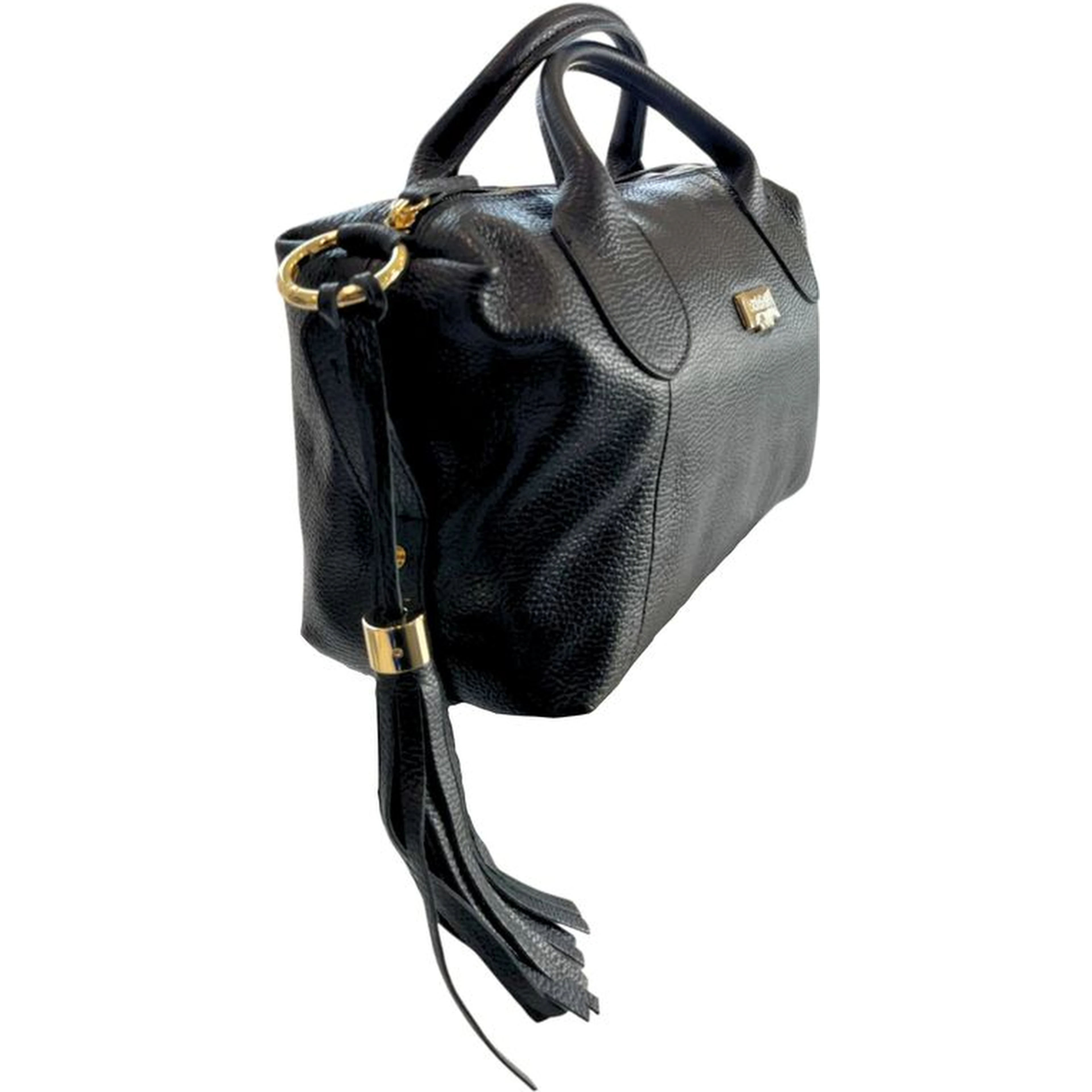 Black Cowhide Shoulder Bag