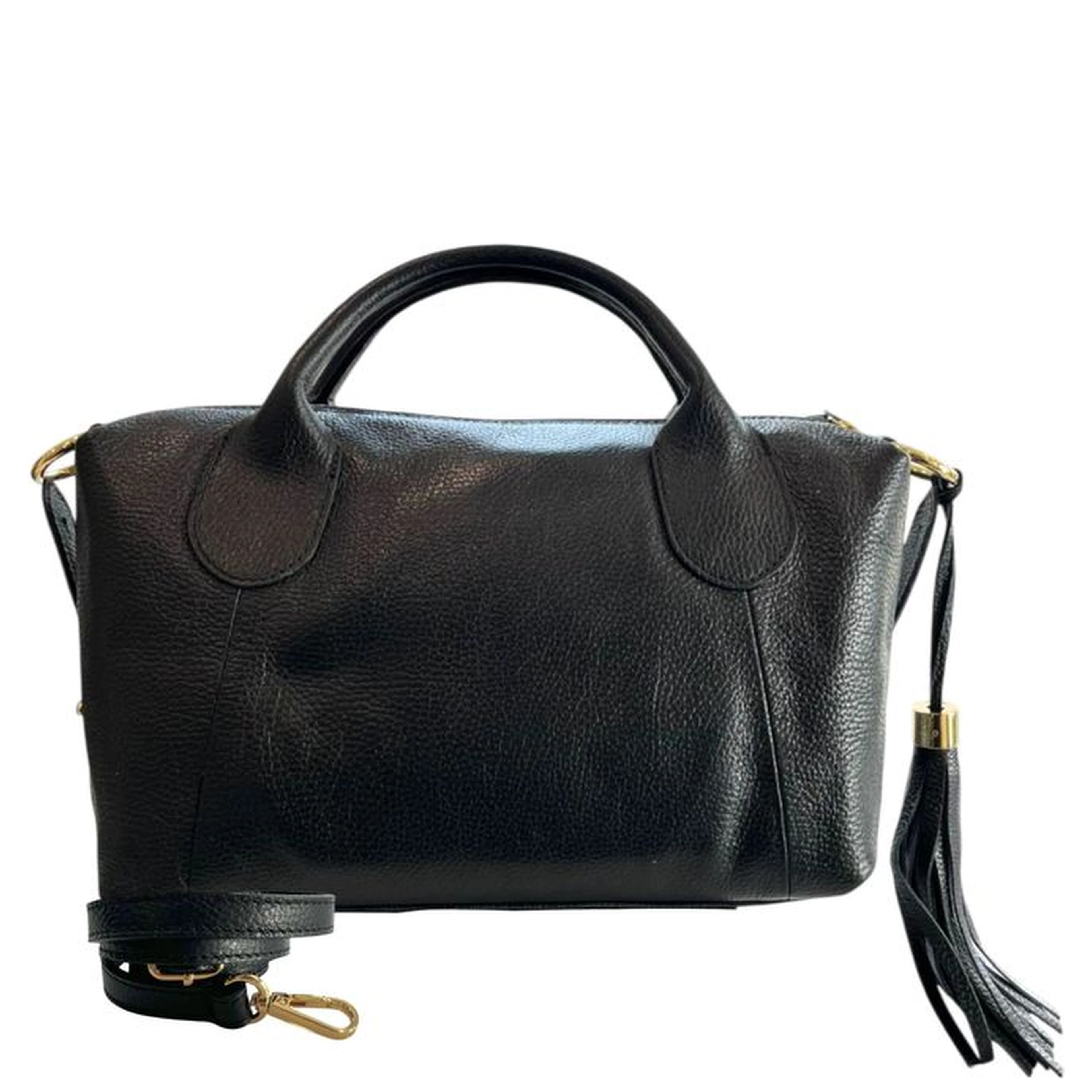 Black Cowhide Shoulder Bag