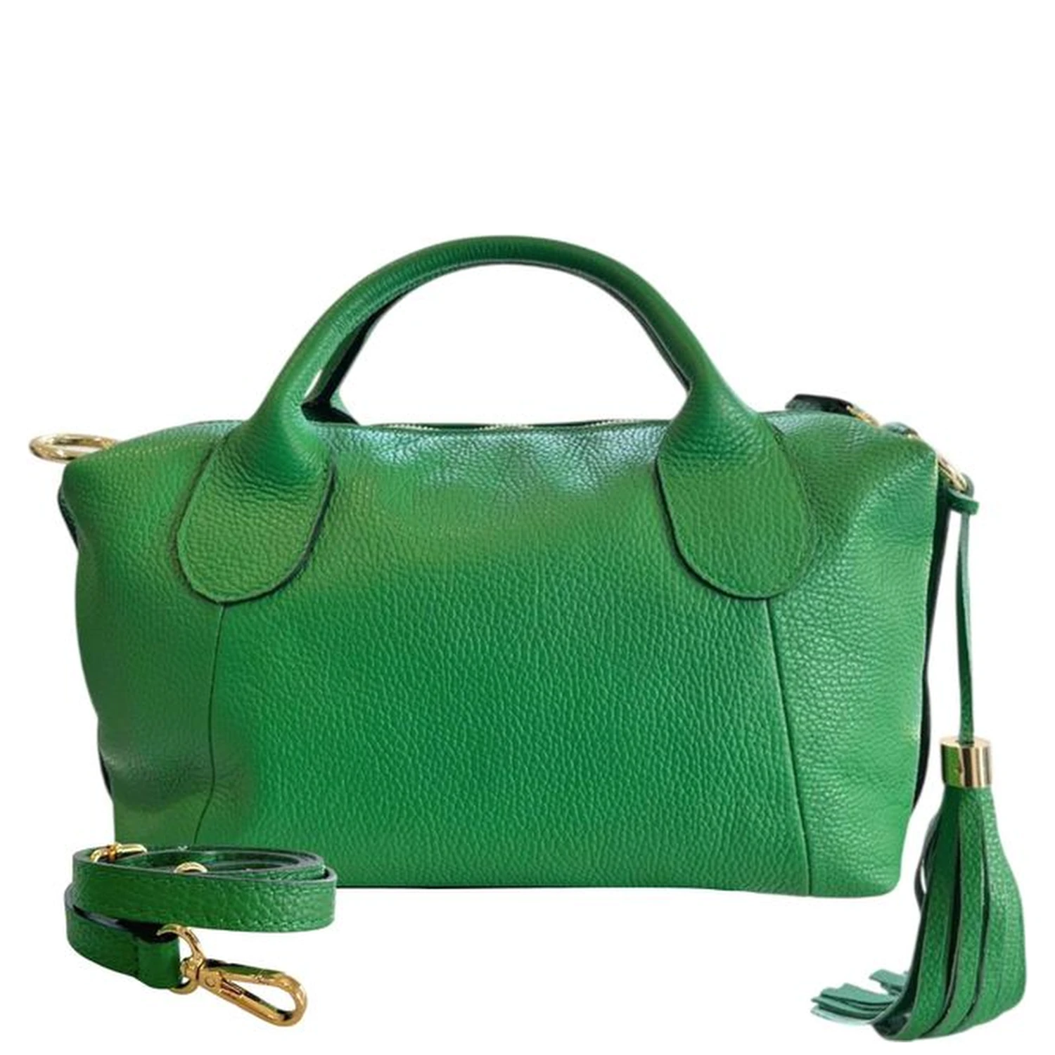 Bicolor Cowhide Shoulder Bag