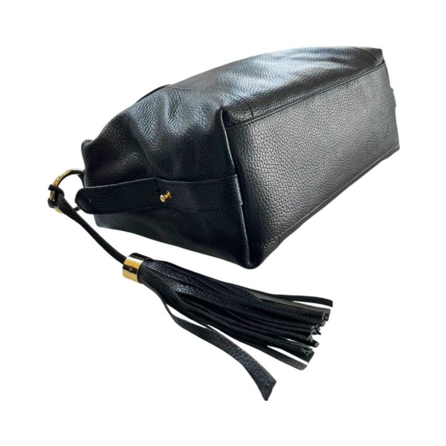 Black Cowhide Shoulder Bag