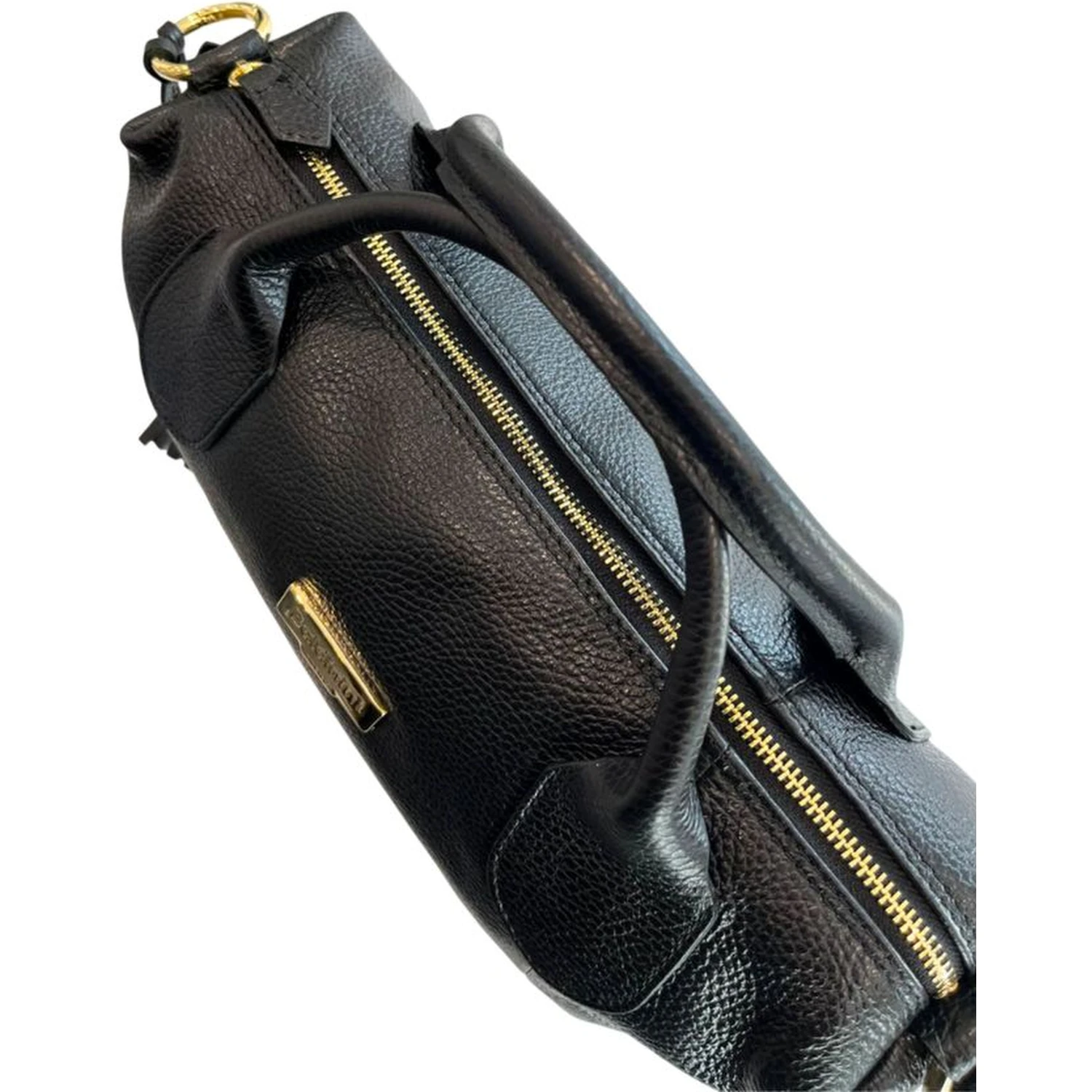 Black Cowhide Shoulder Bag