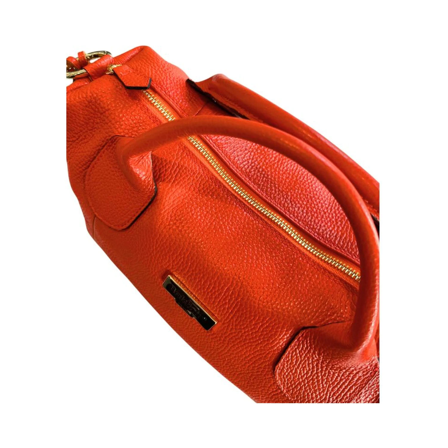 Orange Cowhide Shoulder Bag