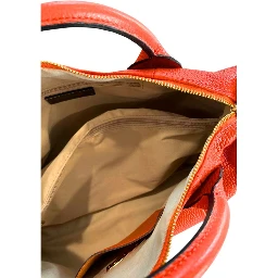 Orange Cowhide Shoulder Bag