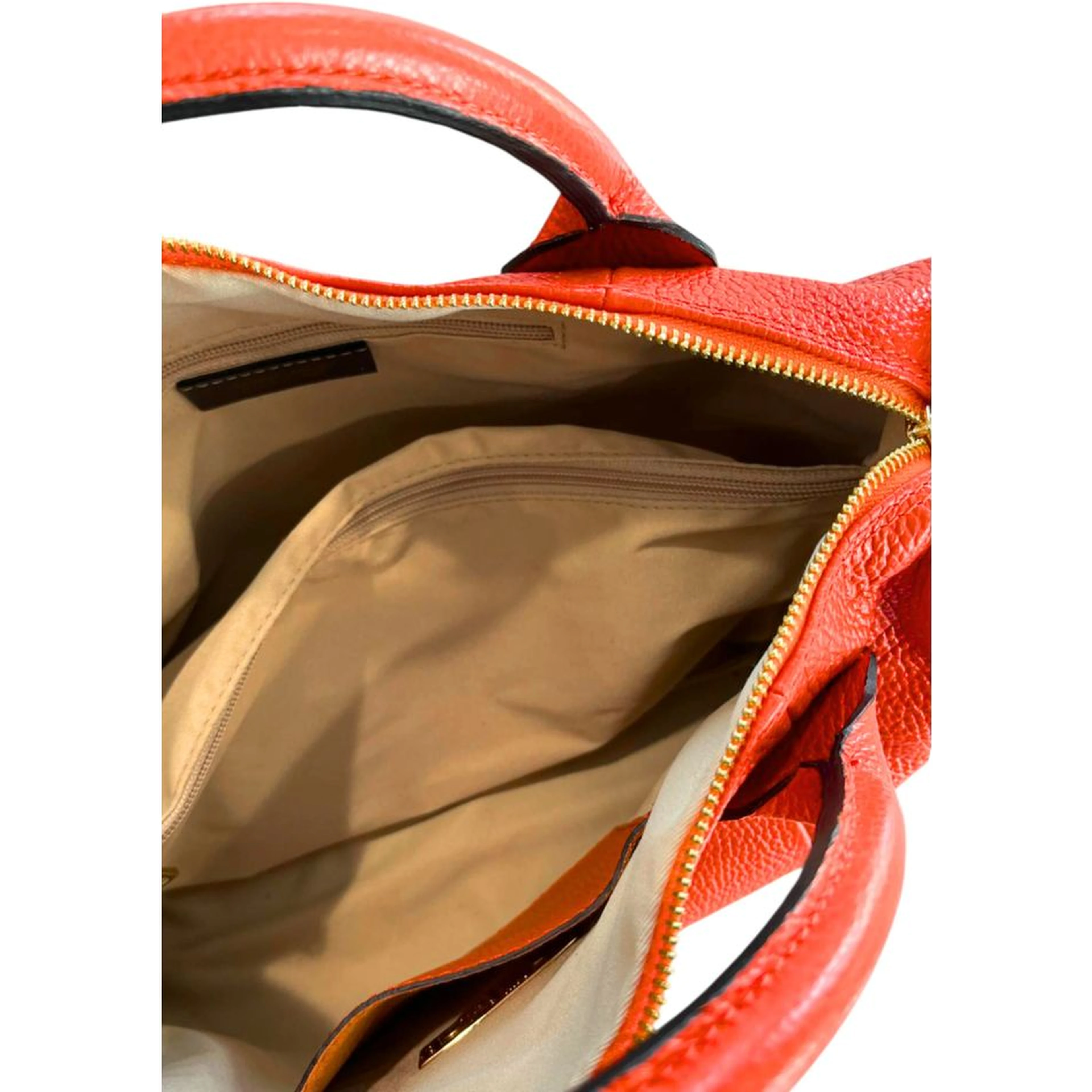 Orange Cowhide Shoulder Bag