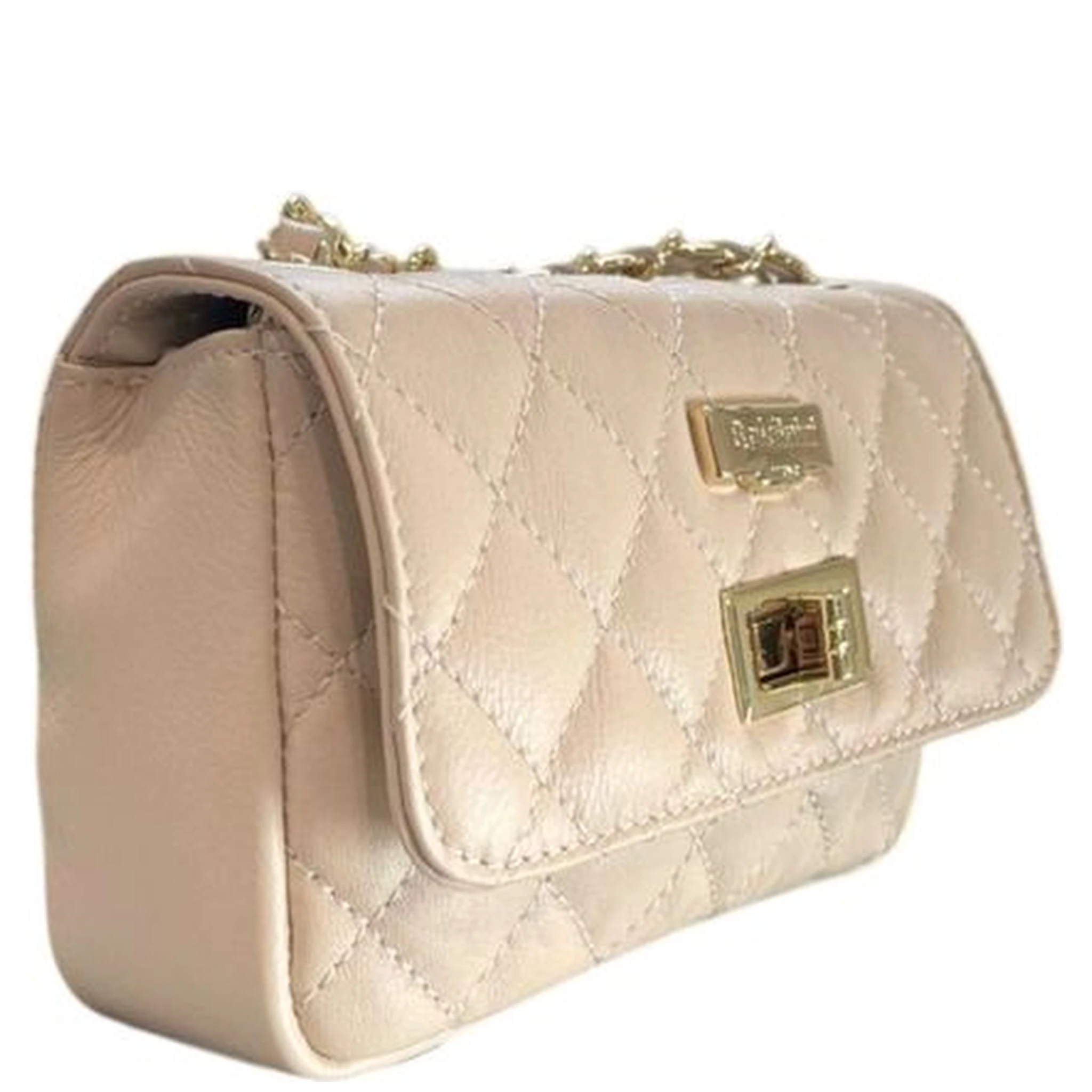 Beige Cowhide Crossbody Bag