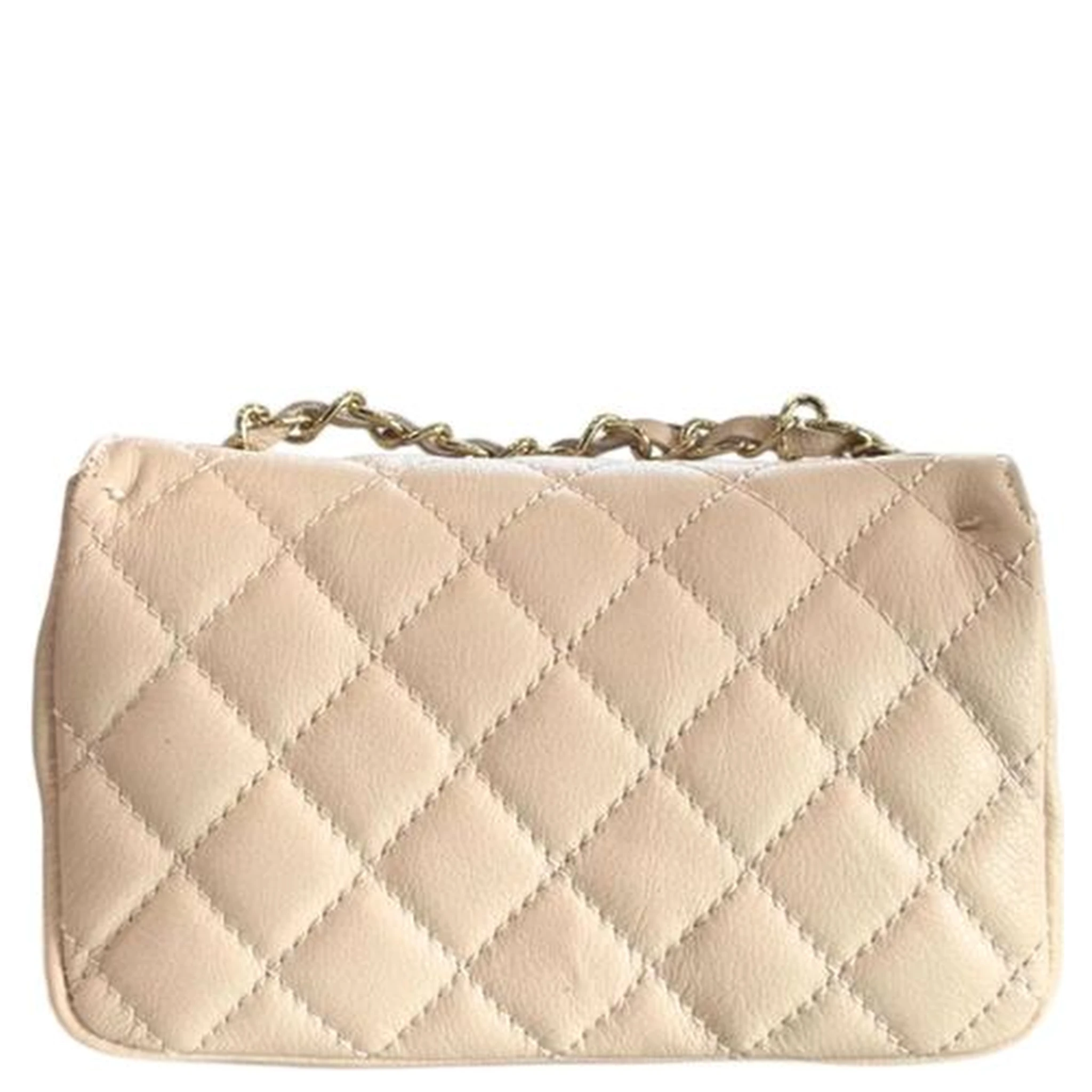 Beige Cowhide Crossbody Bag
