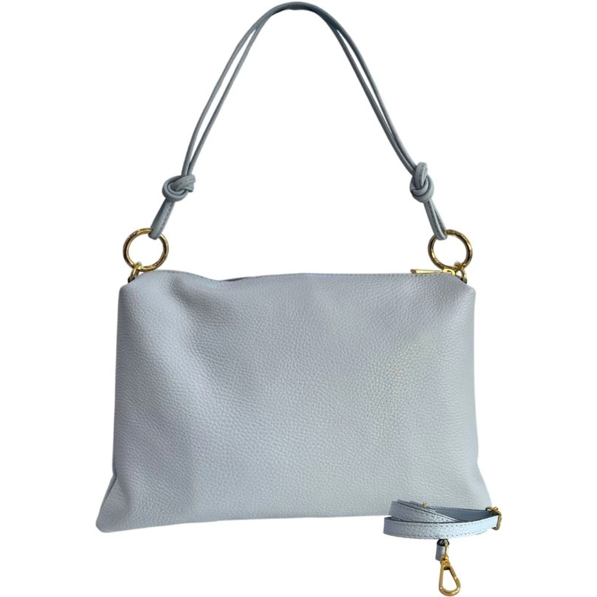 Blue Cowhide Clutch Bag