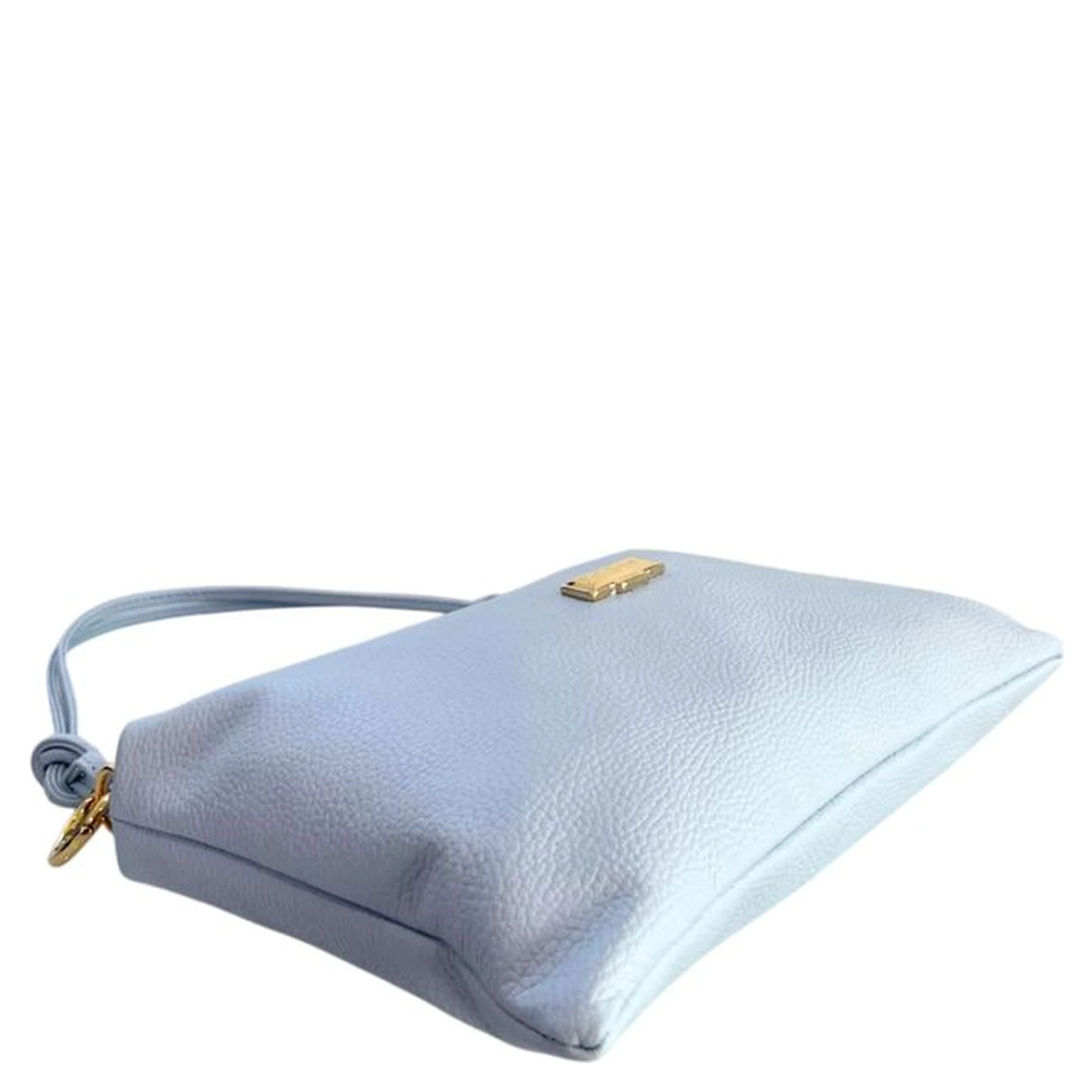Blue Cowhide Clutch Bag