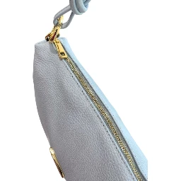Blue Cowhide Clutch Bag