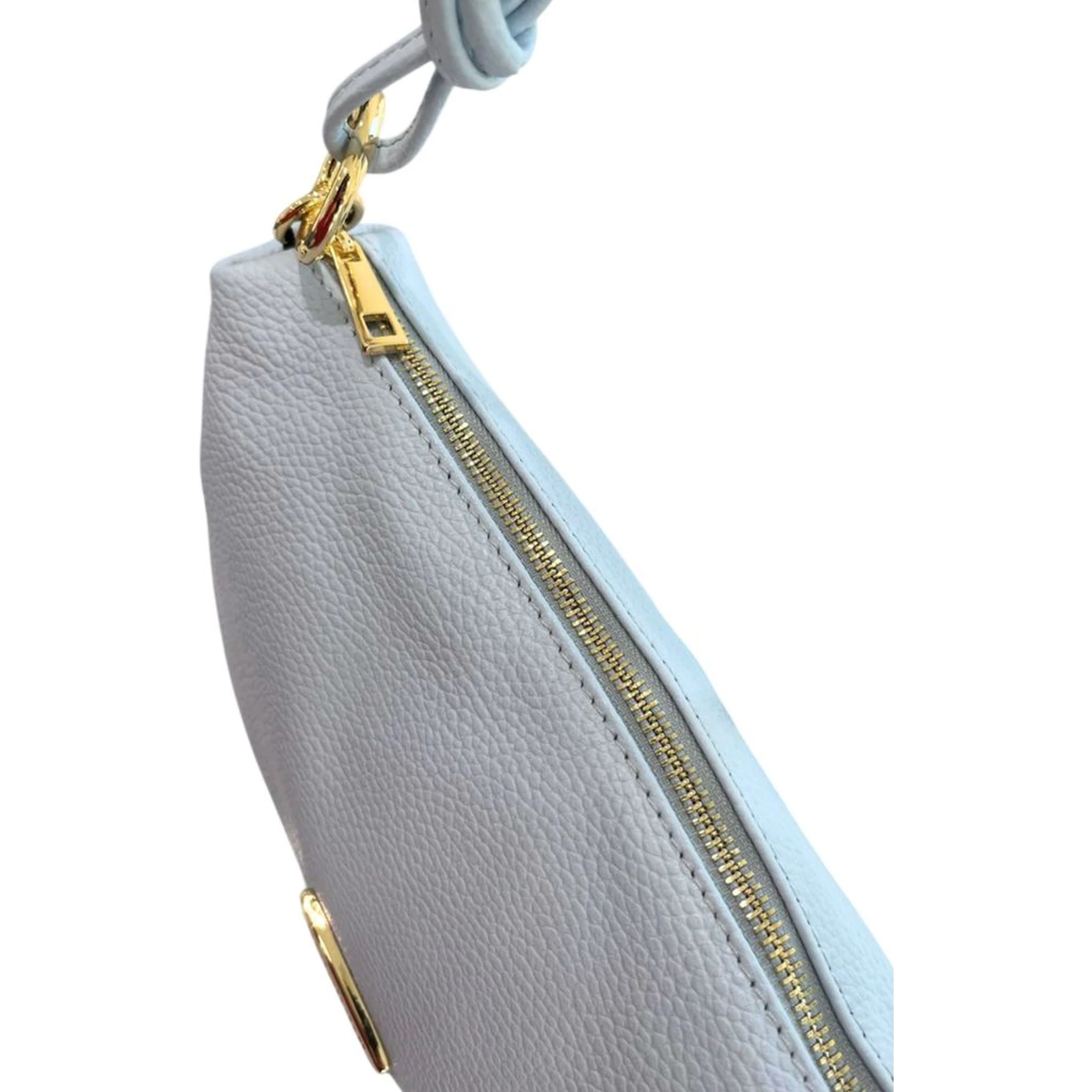 Blue Cowhide Clutch Bag
