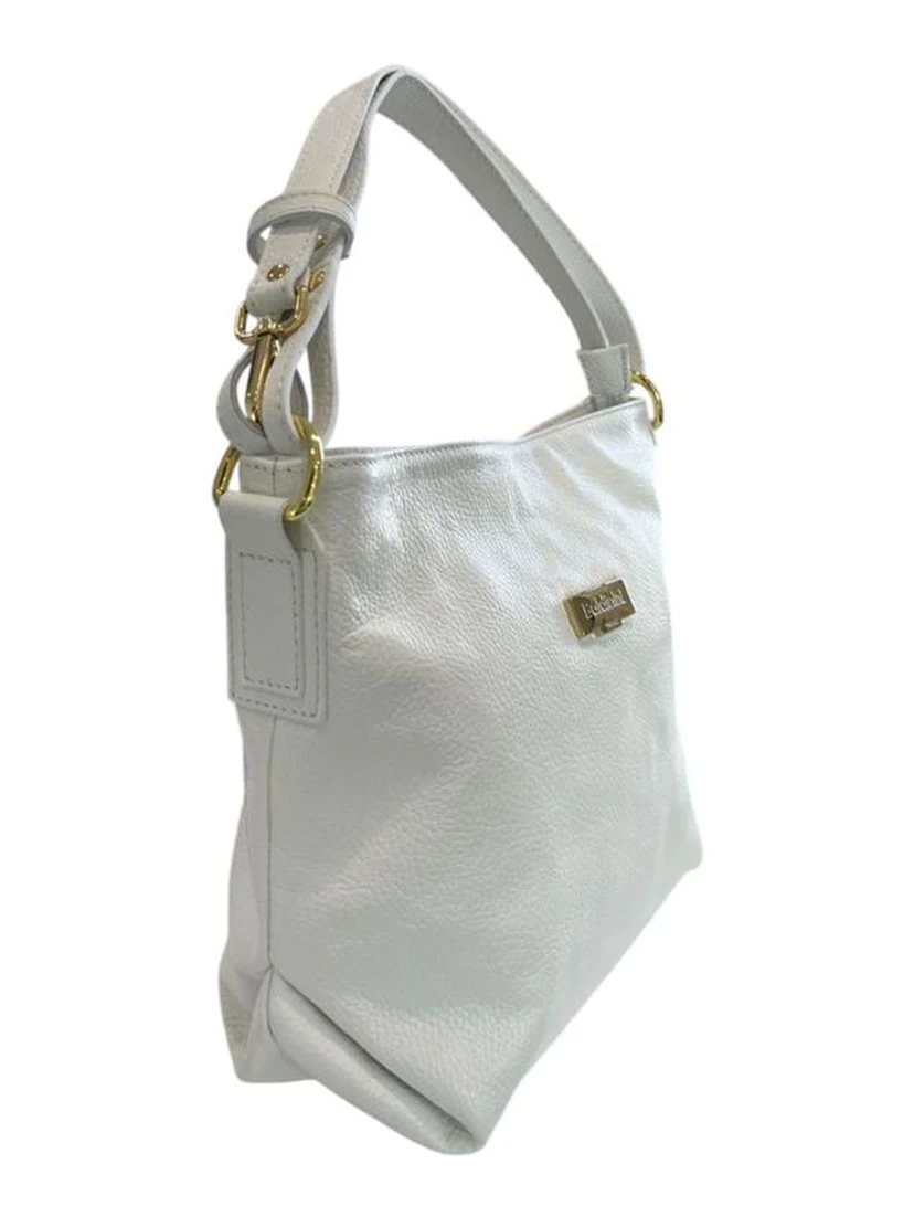 White Cowhide Clutch Bag