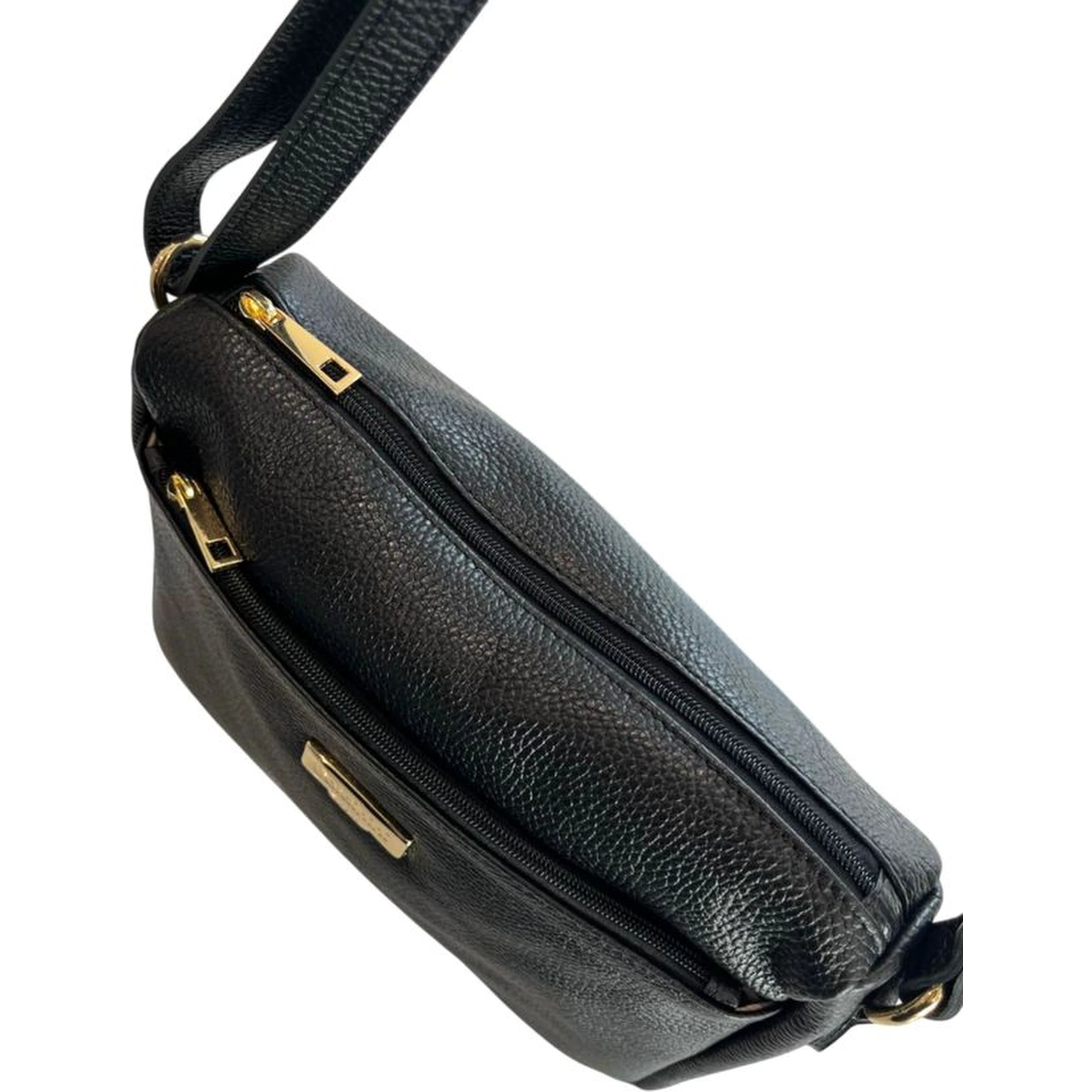 Black Cowhide Crossbody Bag