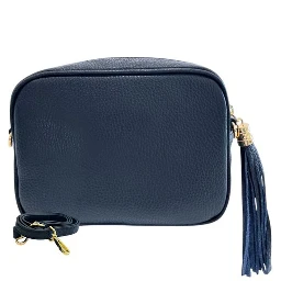 Blue Cowhide Crossbody Bag