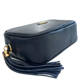 Blue Cowhide Crossbody Bag