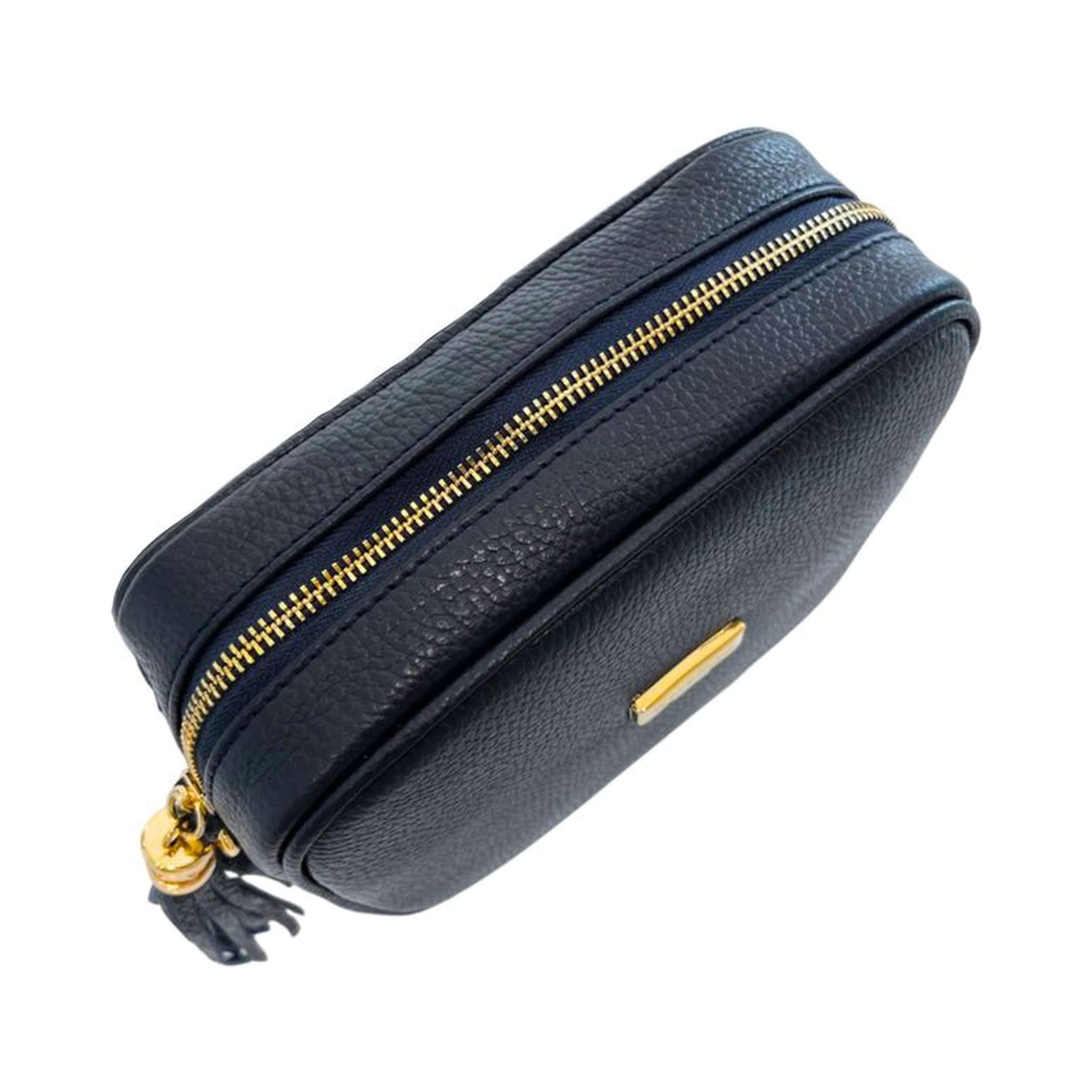 Blue Cowhide Crossbody Bag