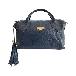 Blue Cowhide Shoulder Bag