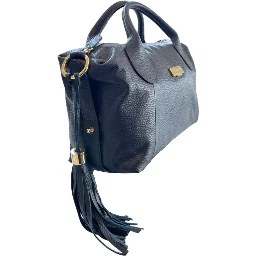 Blue Cowhide Shoulder Bag