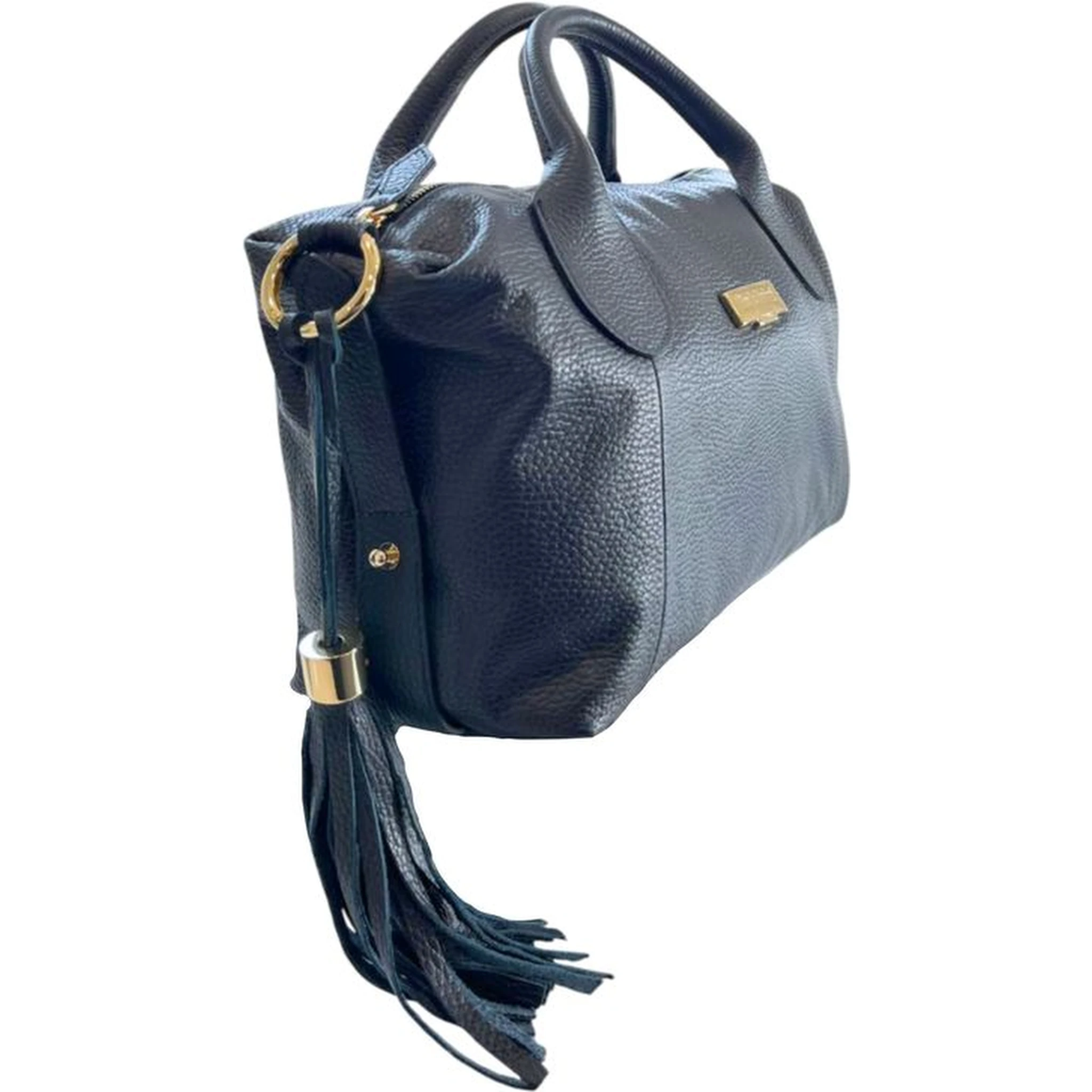 Blue Cowhide Shoulder Bag