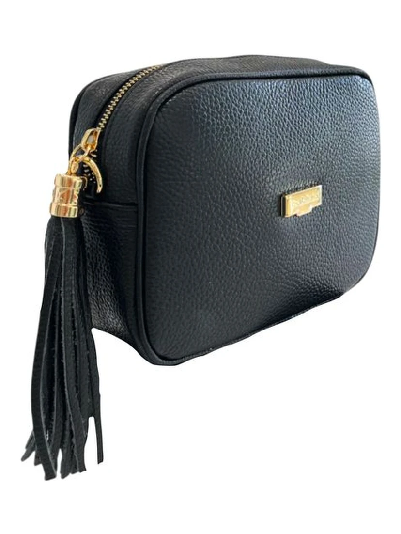 Black Cowhide Crossbody Bag