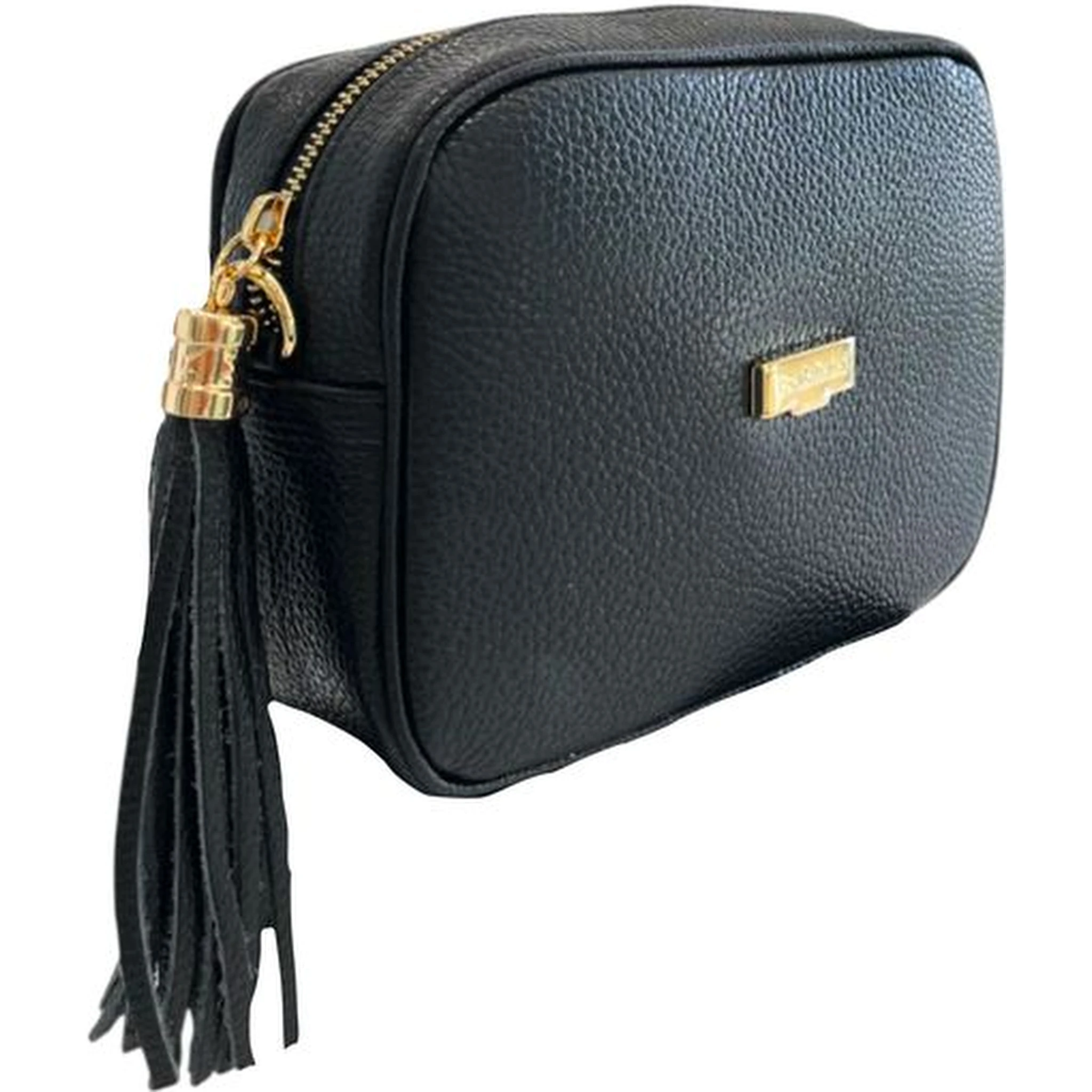 Black Cowhide Crossbody Bag
